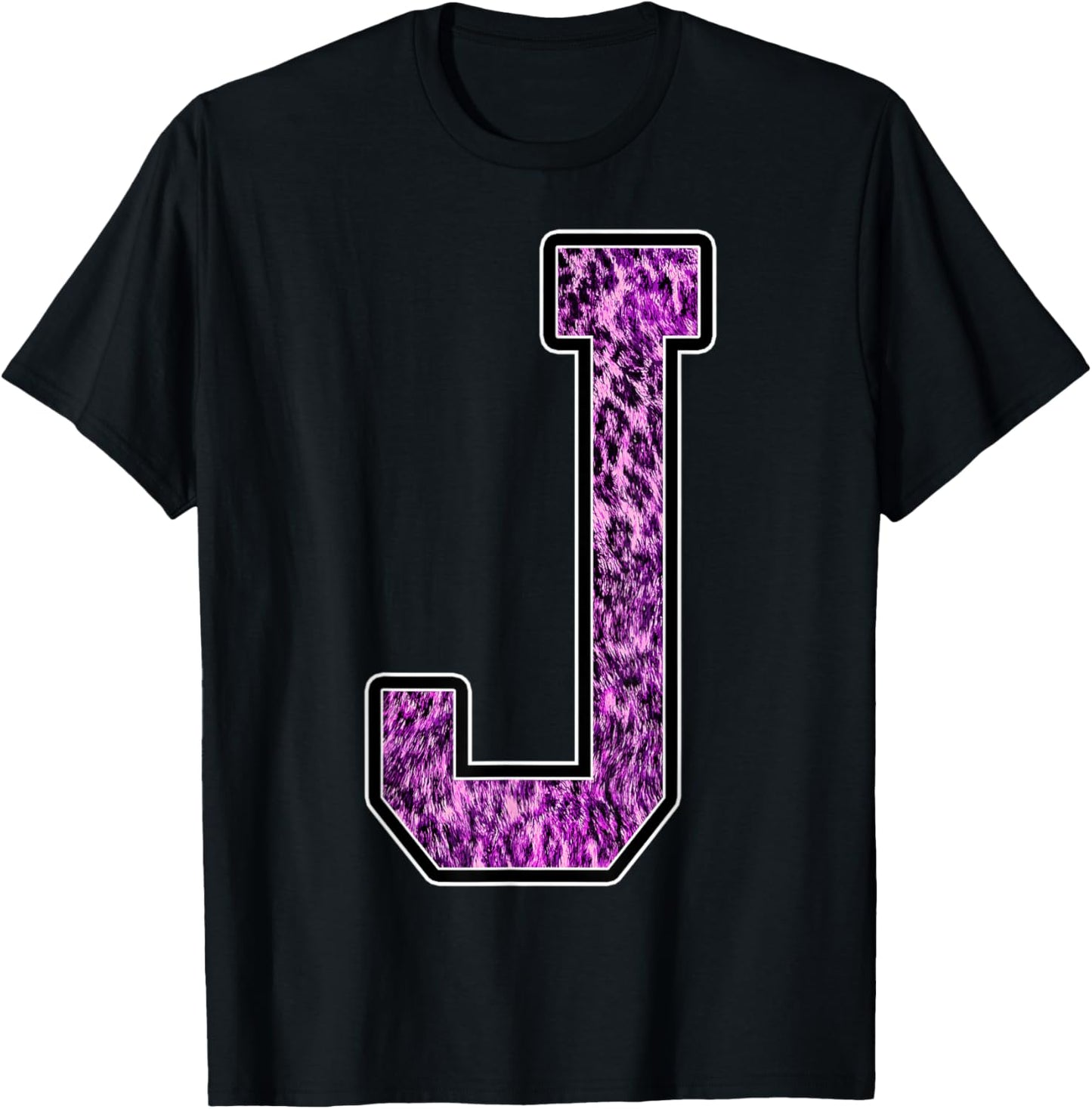 Leopard Cheetah Print Capital Letter J Monogram Initial Pink Apparel Premium Print US Top Pick