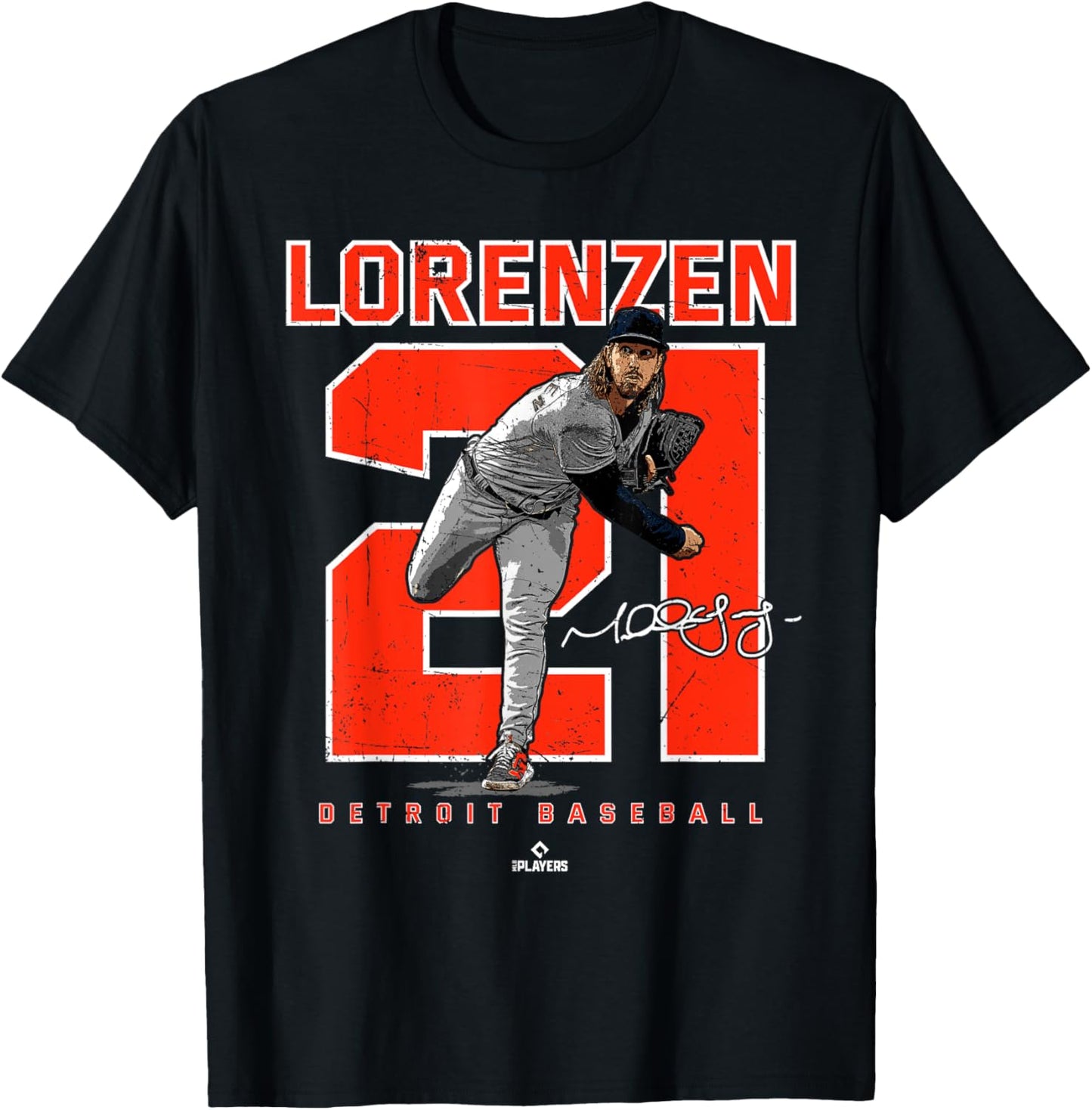 Number and Portrait Michael Lorenzen Detroit MLBPA Apparel | Perfect Gift Idea