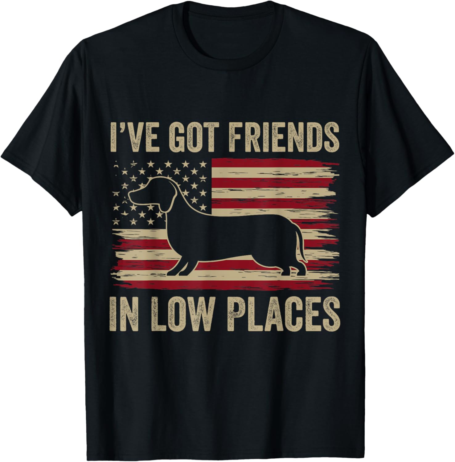 Dachshund I've Got Friends In Low Places Wiener Dog Vintage Men Women Kids Apparel | High Search Volume | Perfect Gift Choice