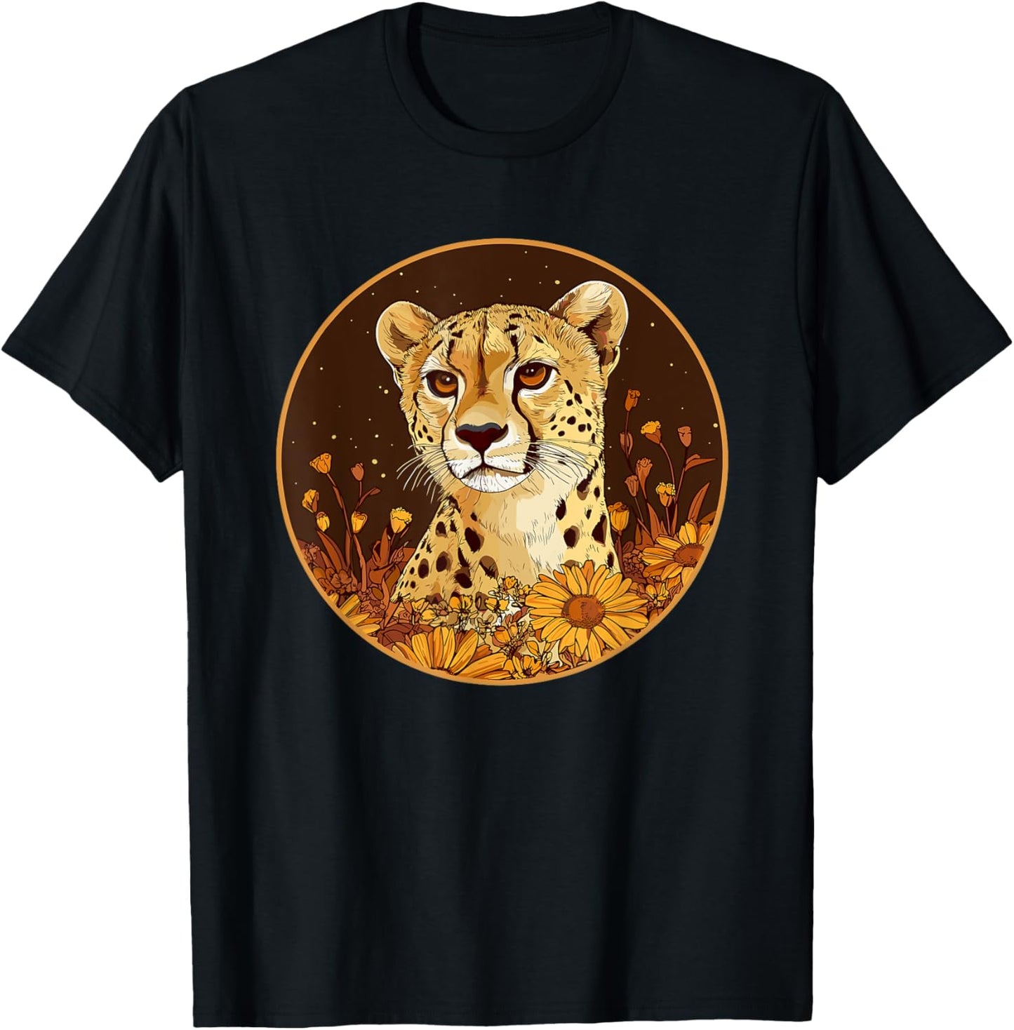 Cheetah Surrounded By Sunflowers Print Apparel Trending US Hot Right Now