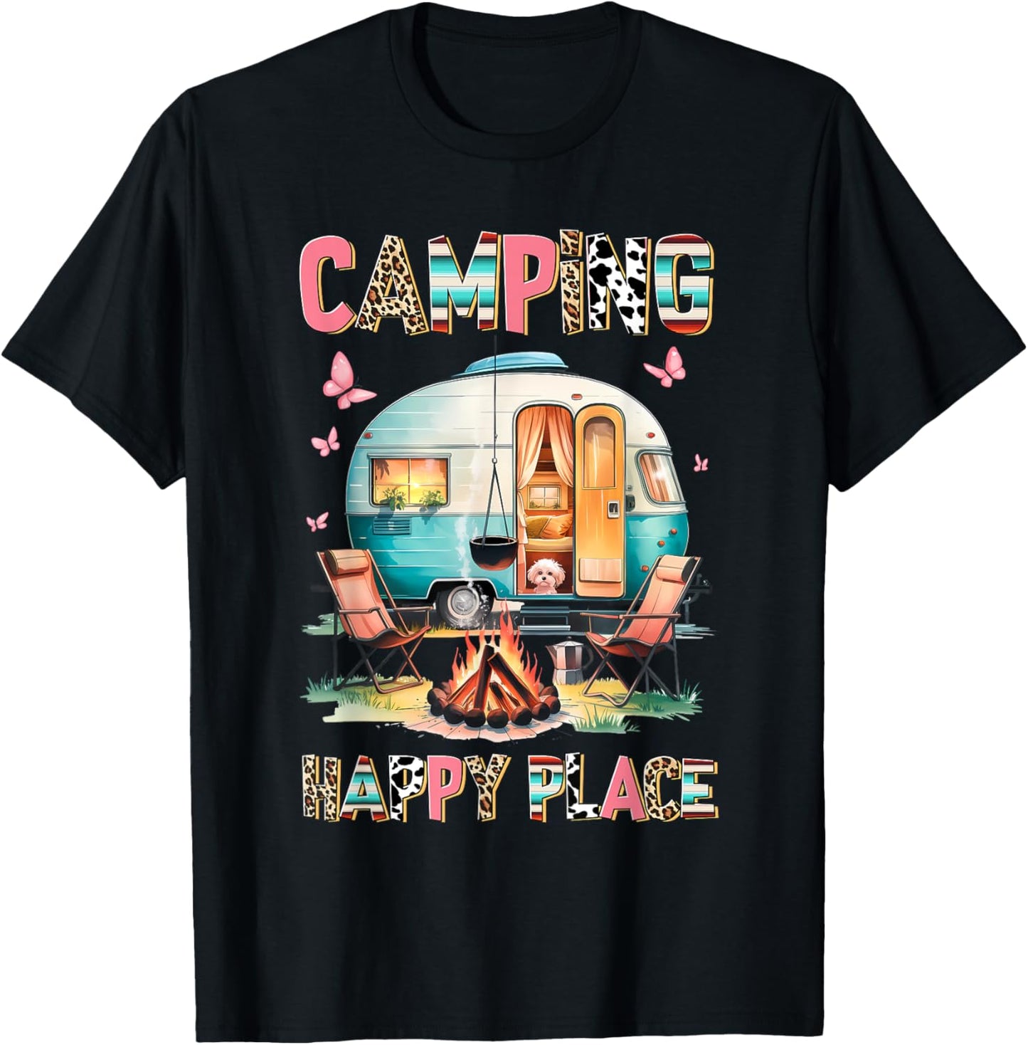 Happy Place Summer Vacation Camp Camping Apparel | US Viral Pick | High CTR Boost