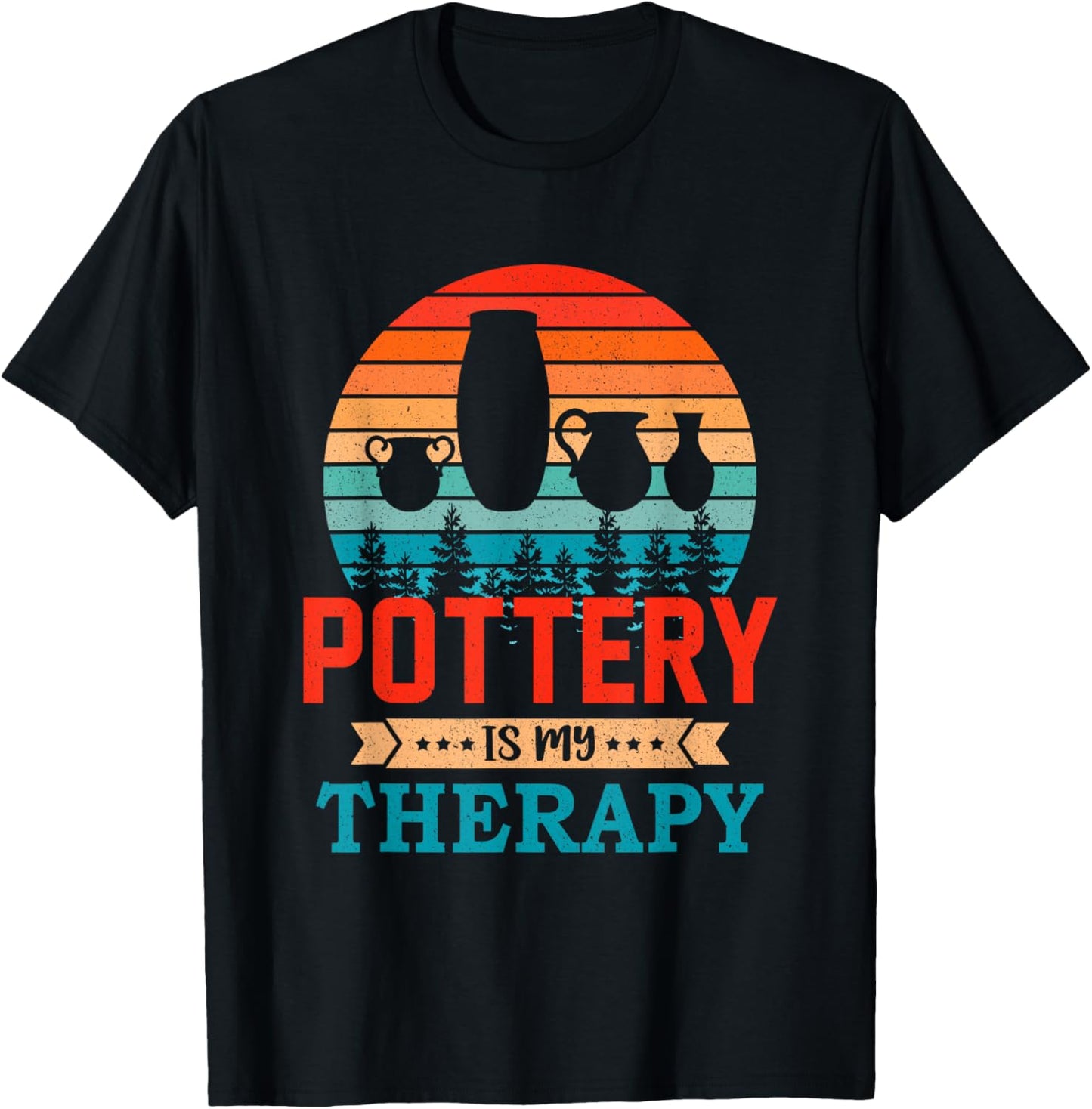 Retro Sunset Design Pottering Gift for Funny Pottery Maker Apparel | High Search Volume | Comfort Daily Wear