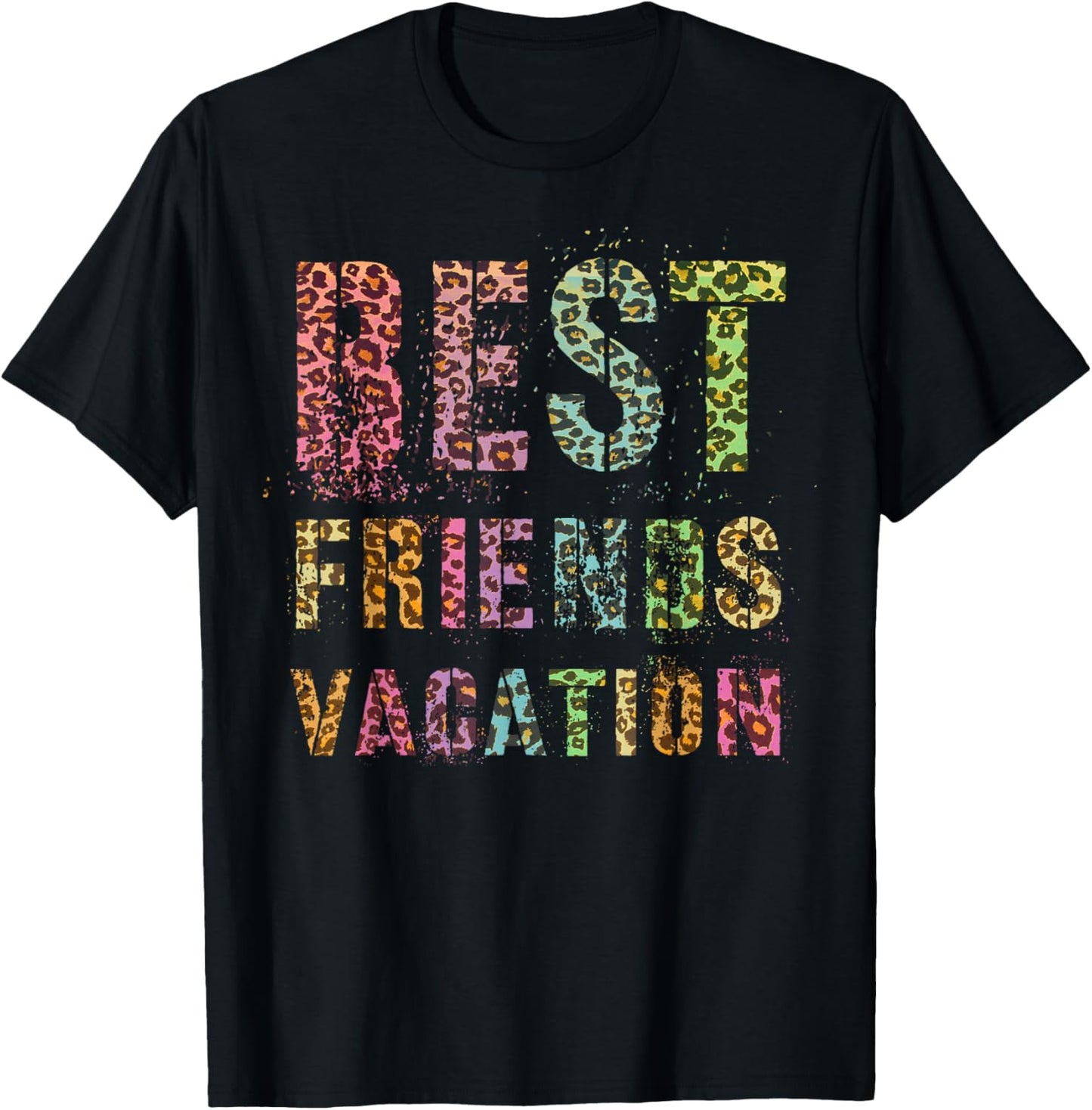 Vintage BEST FRIENDS VACATION Leopard Print Summer Trip Apparel High Search Demand Gift Ready