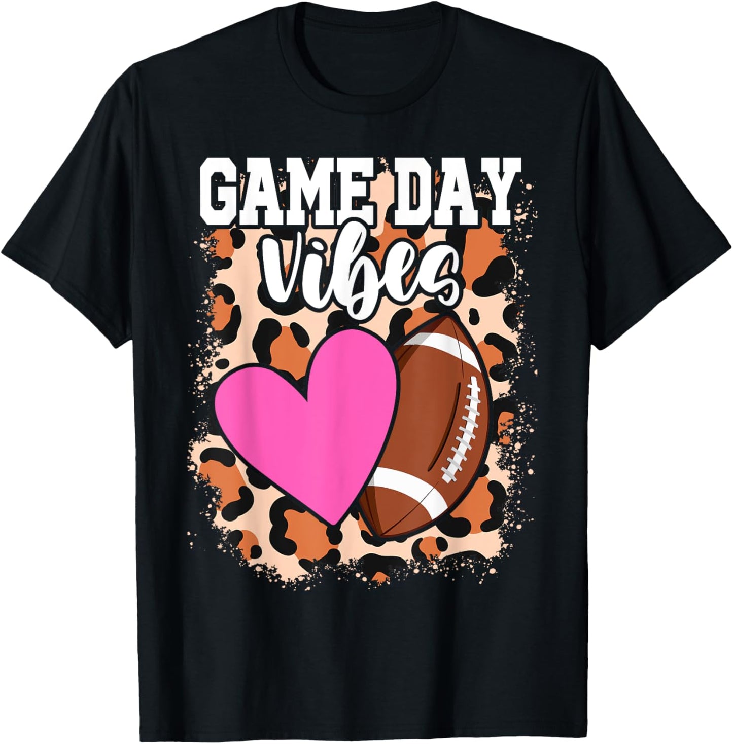 American Football Lover Game Day Leopard Cheetah Football Apparel Comfort Fit Gift Ready