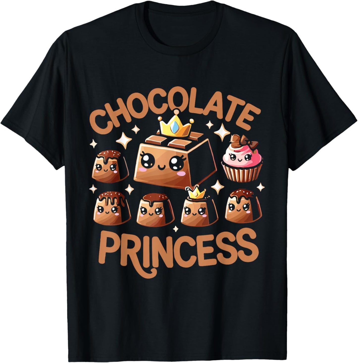 Chocolate T Shirt - Women's Chocolate Princess T-Shirt - Black - Small - Short Sleeve - Crew Neck - Modern - Chocolate-t...