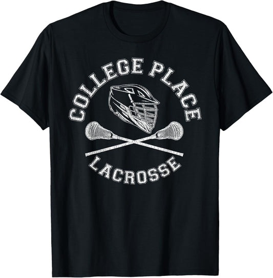 College Place Lacrosse Vintage Distressed Retro Lax Apparel | Premium Quality | Aesthetic Casual Look