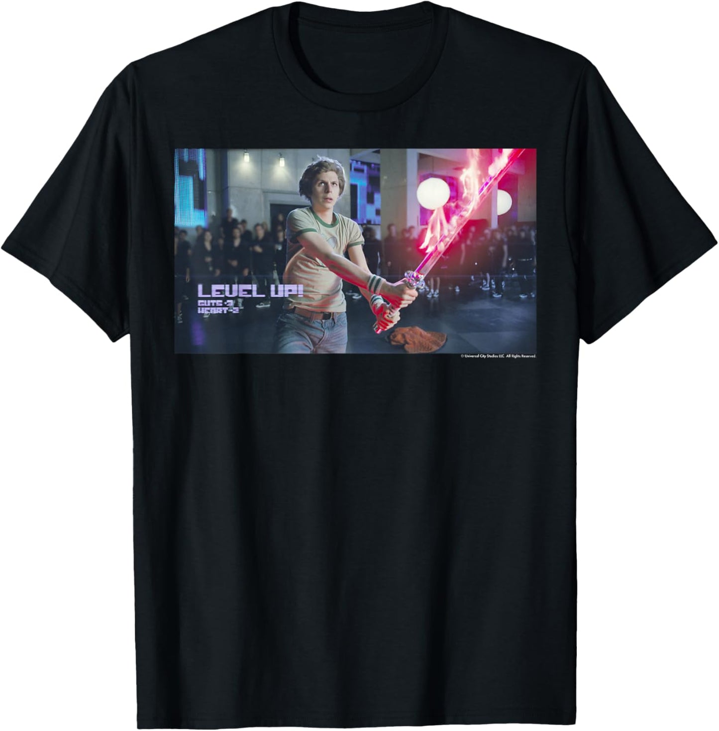 Scott Pilgrim Vs. The World Flaming Sword Level Up Apparel | Premium Quality