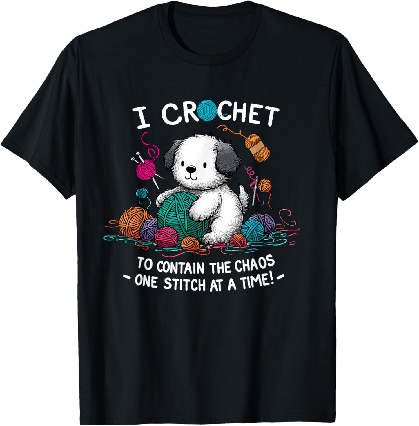 Funny Yarn Crochet Dog Theme Graphic Tees for Crochet Lovers T-Shirt | Trending 2025 | Perfect for Crafters