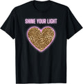 Shine Your Light Retro 90s Heart Leopard Print Cheetah Print Apparel Trending US Everyday Wear