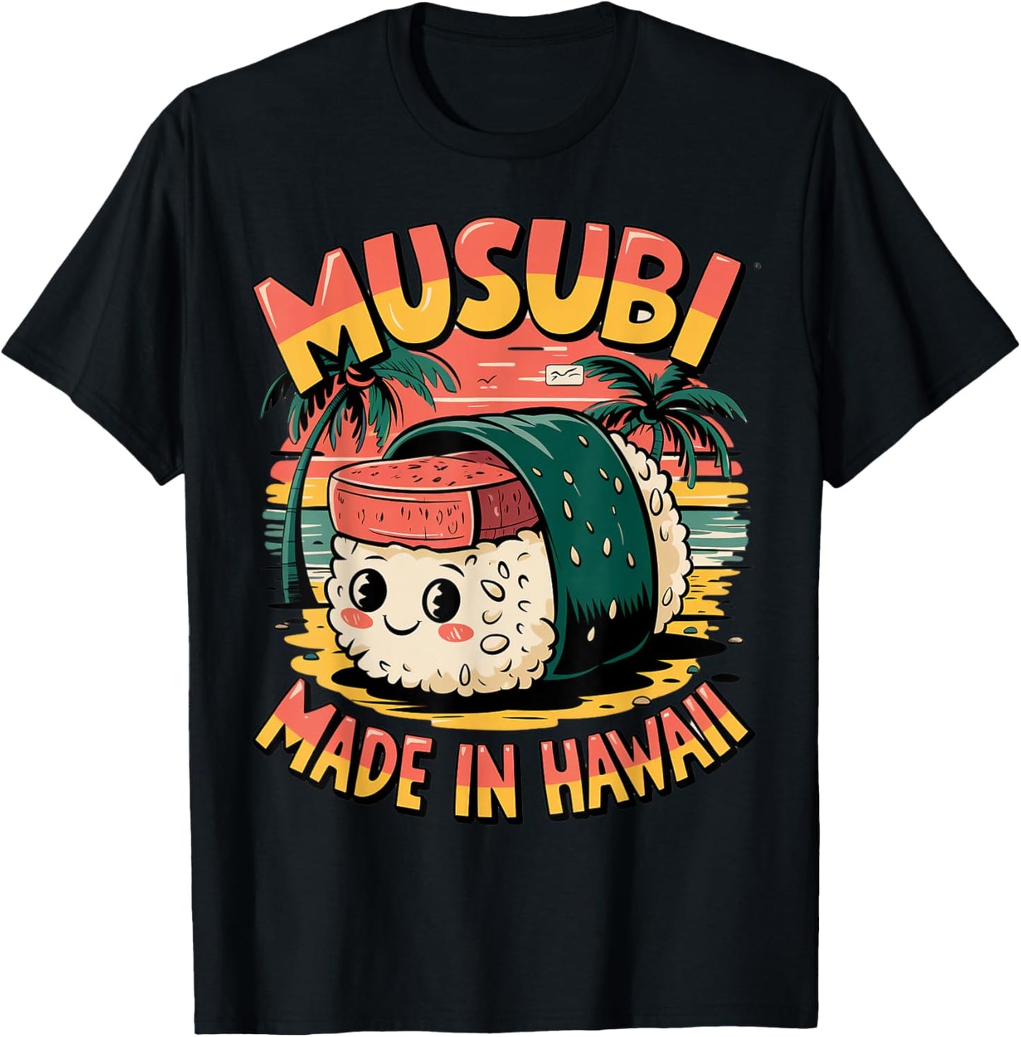 Retro Musubi Hawaii Rice Food Vintage Hawaiian Musubi Apparel | Trending 2025 | Aesthetic Fit