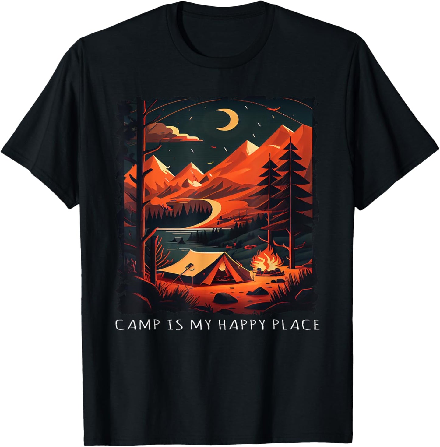 Camp Is My Happy Place funny retro camping Apparel | Bestseller Style | Aesthetic Casual Look