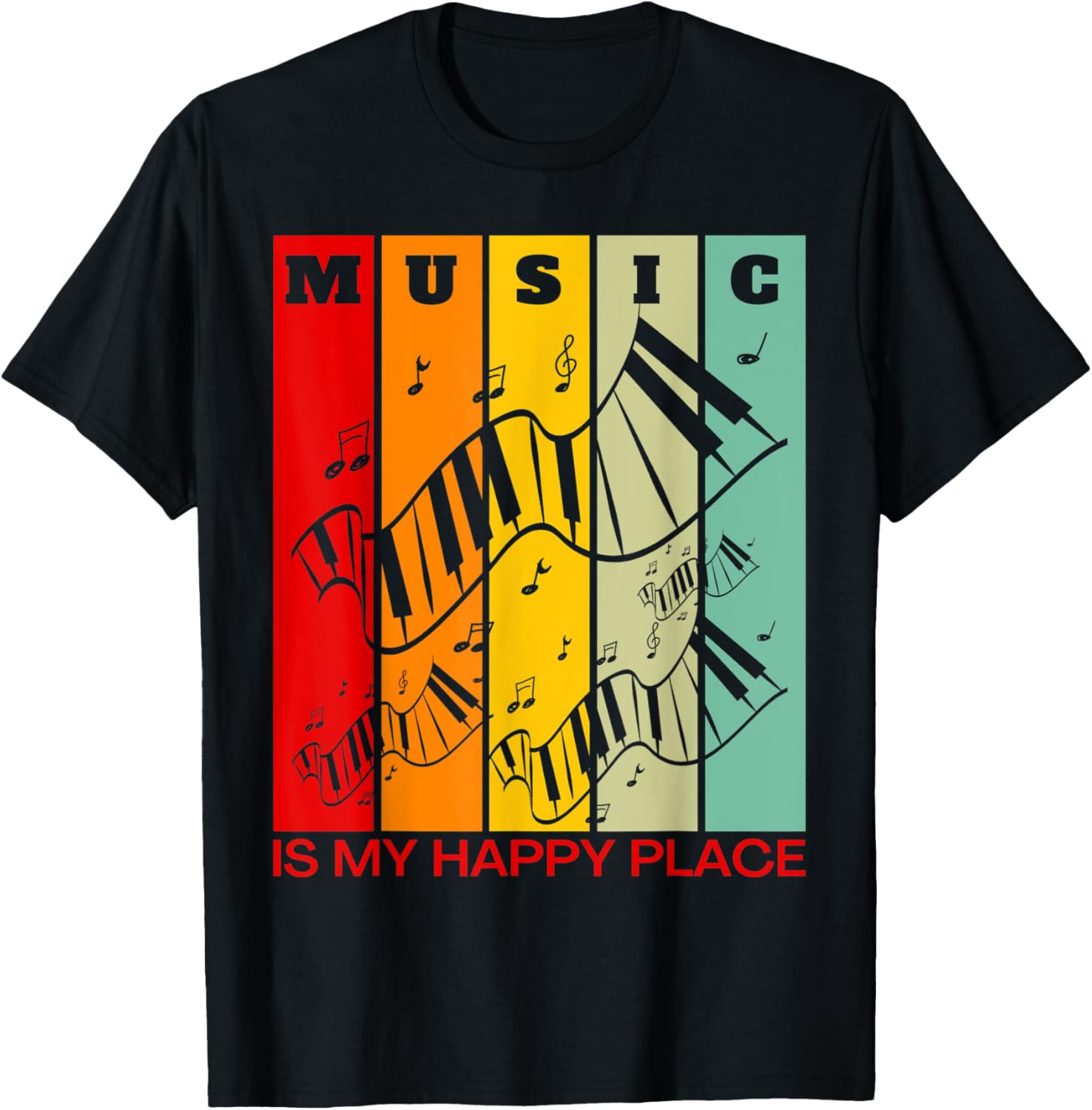 Music is My Happy Place Music Lover Artist Keyboards Piano Apparel | Top Conversion Title | High CTR Boost