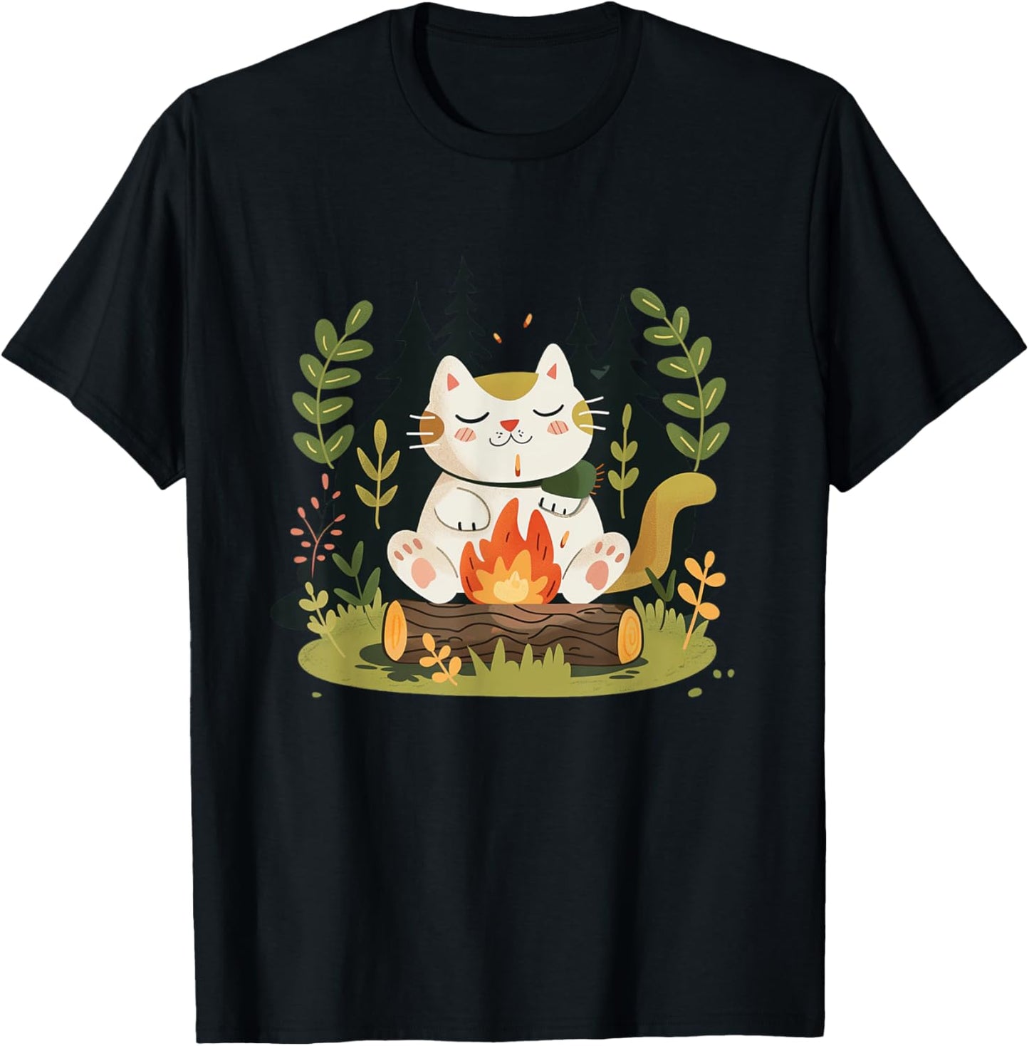 Funny Fireplace with Cat by Night Costume Men Women Kids Apparel | Premium Quality | Daily Wear Essential