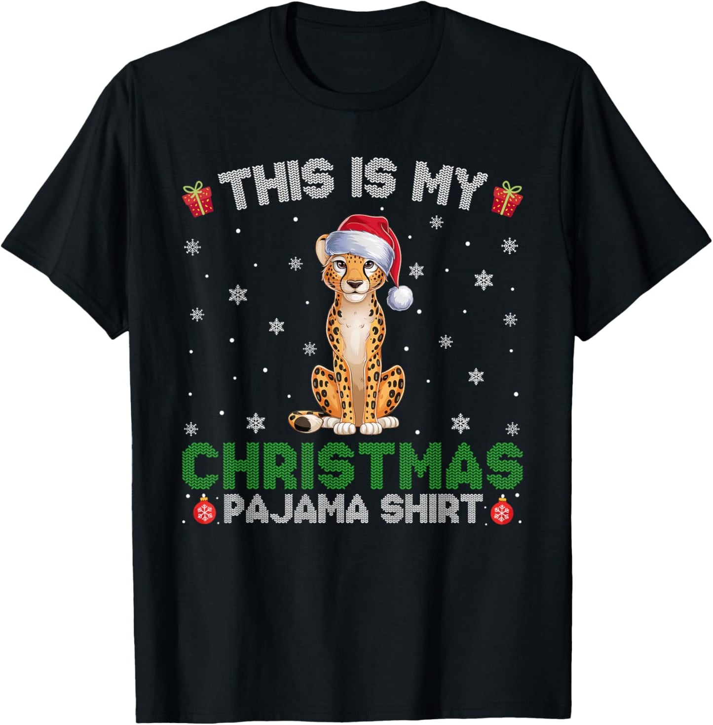 Cheetah Wearing Santa Hat Matching Christmas Pajama Apparel Viral TikTok Find Gift Ready