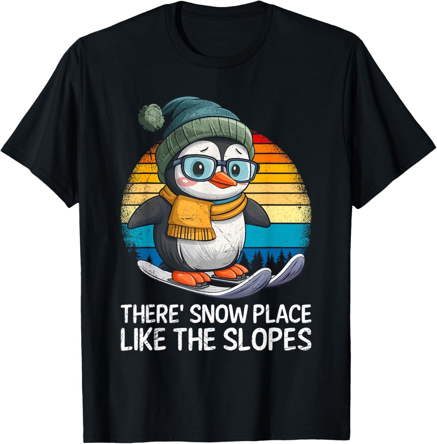Skiing Kids THERE IS SNOW PLACE LIKE SLOPES Vintage Apparel | Trending 2025 | Daily Wear Essential
