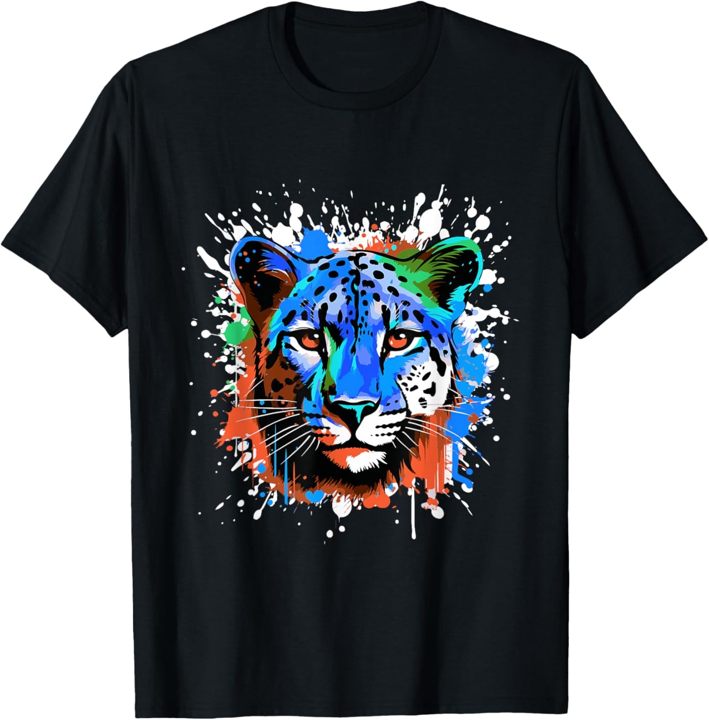 Cheetah Portrait Animal Head Pop Art Colorful Apparel Premium Print Best Seller Look