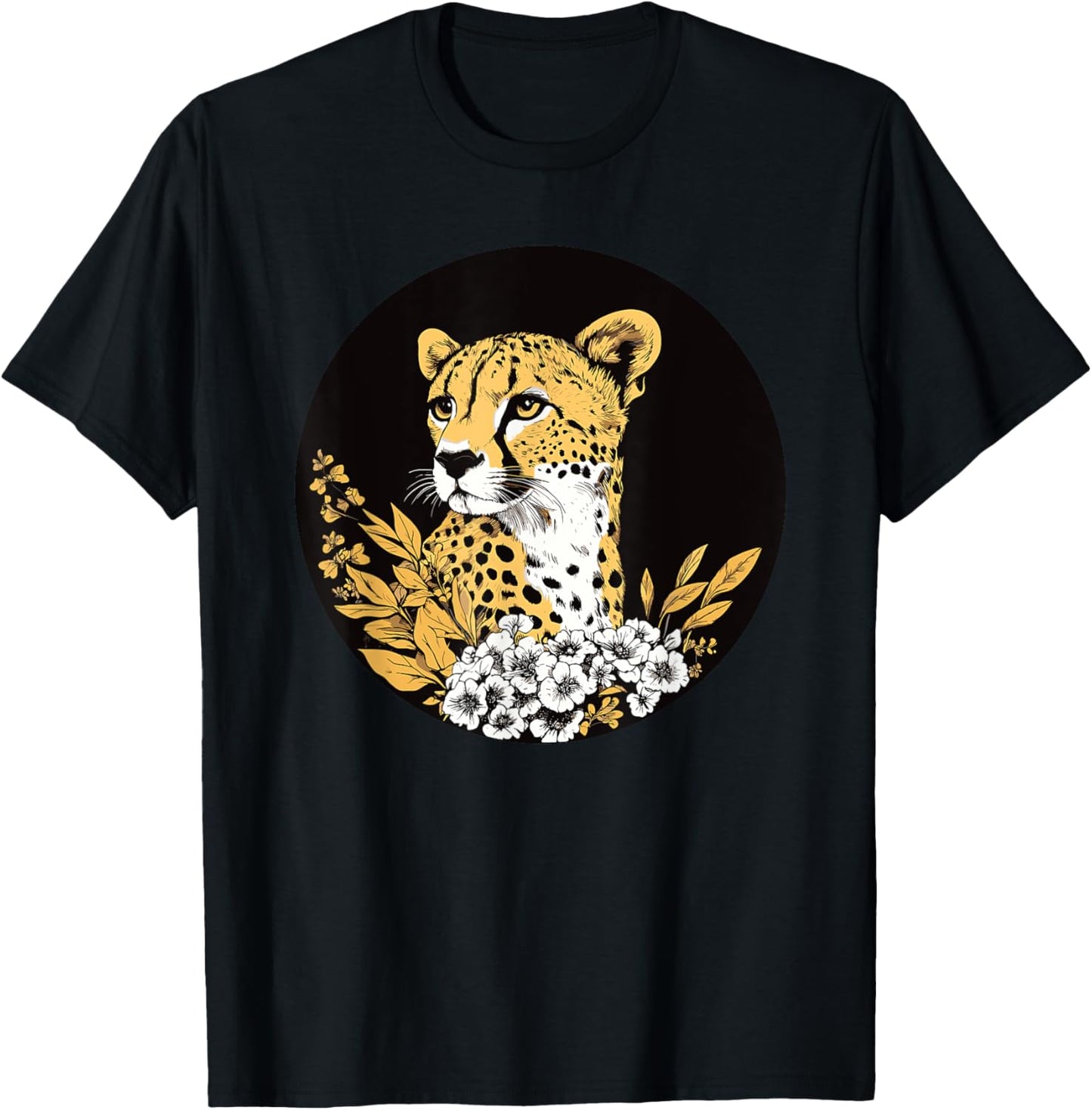 Elegant Cheetah Floral Nature Scene Apparel Comfort Fit Everyday Wear