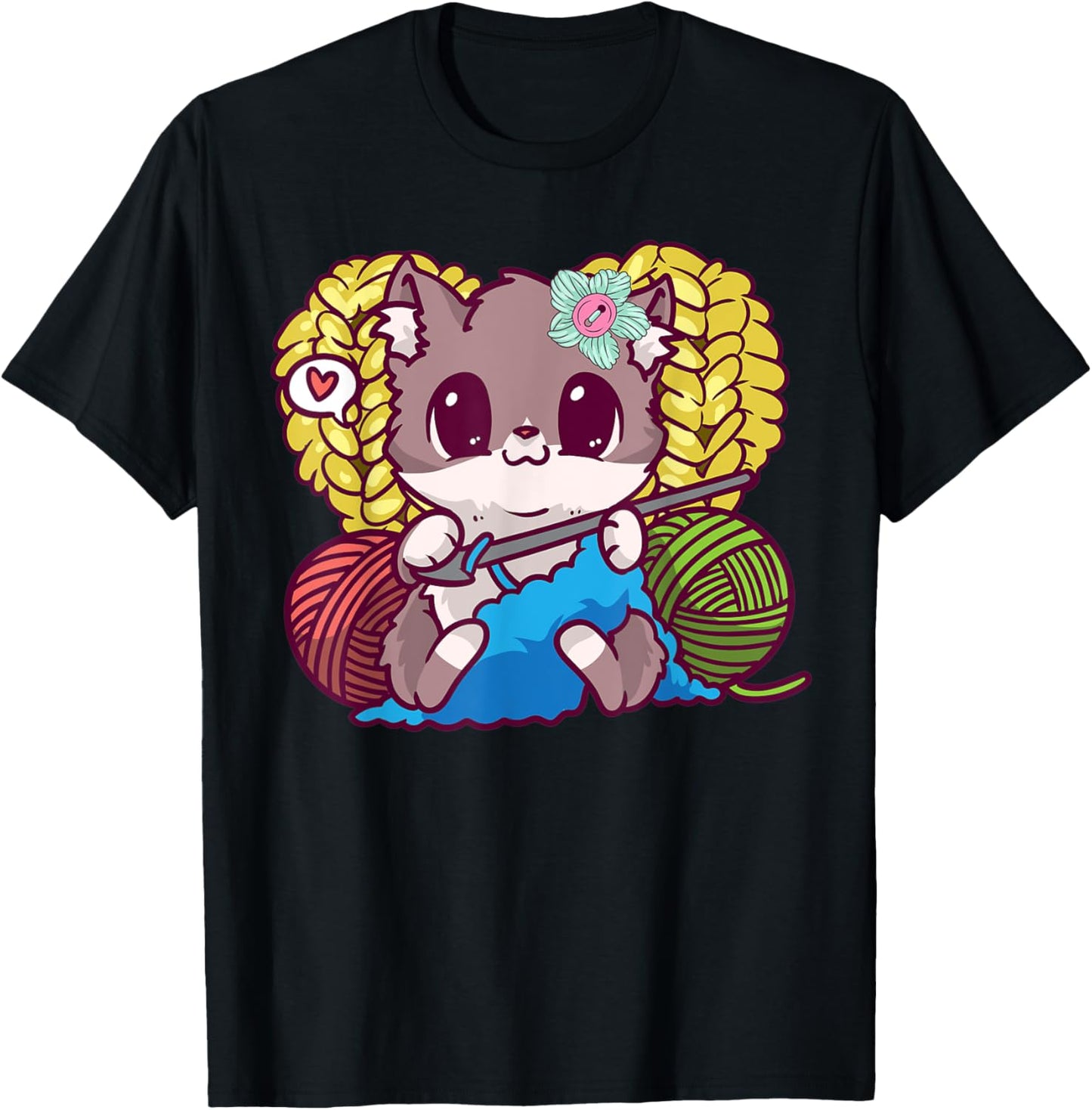 Funny Knitters Cat Kitty Knitty Cat Knitting Cat Lovers Yarn T-Shirt for Men Women Kids T-Shirt | Top Rated | Custome...