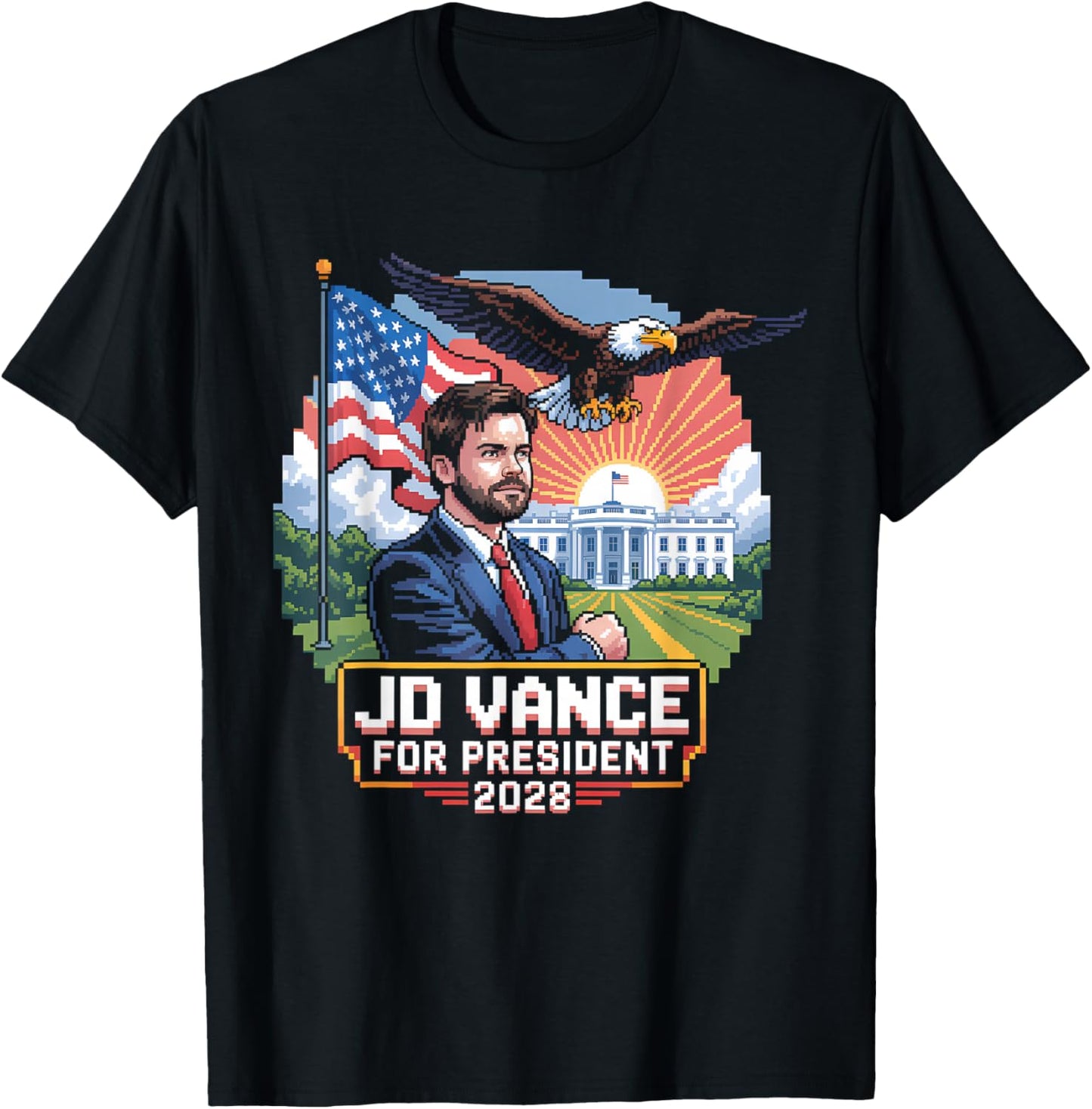 JD Vance 2028 for President Retro Campaign 8 Bit Funny Apparel | Best Seller Pick