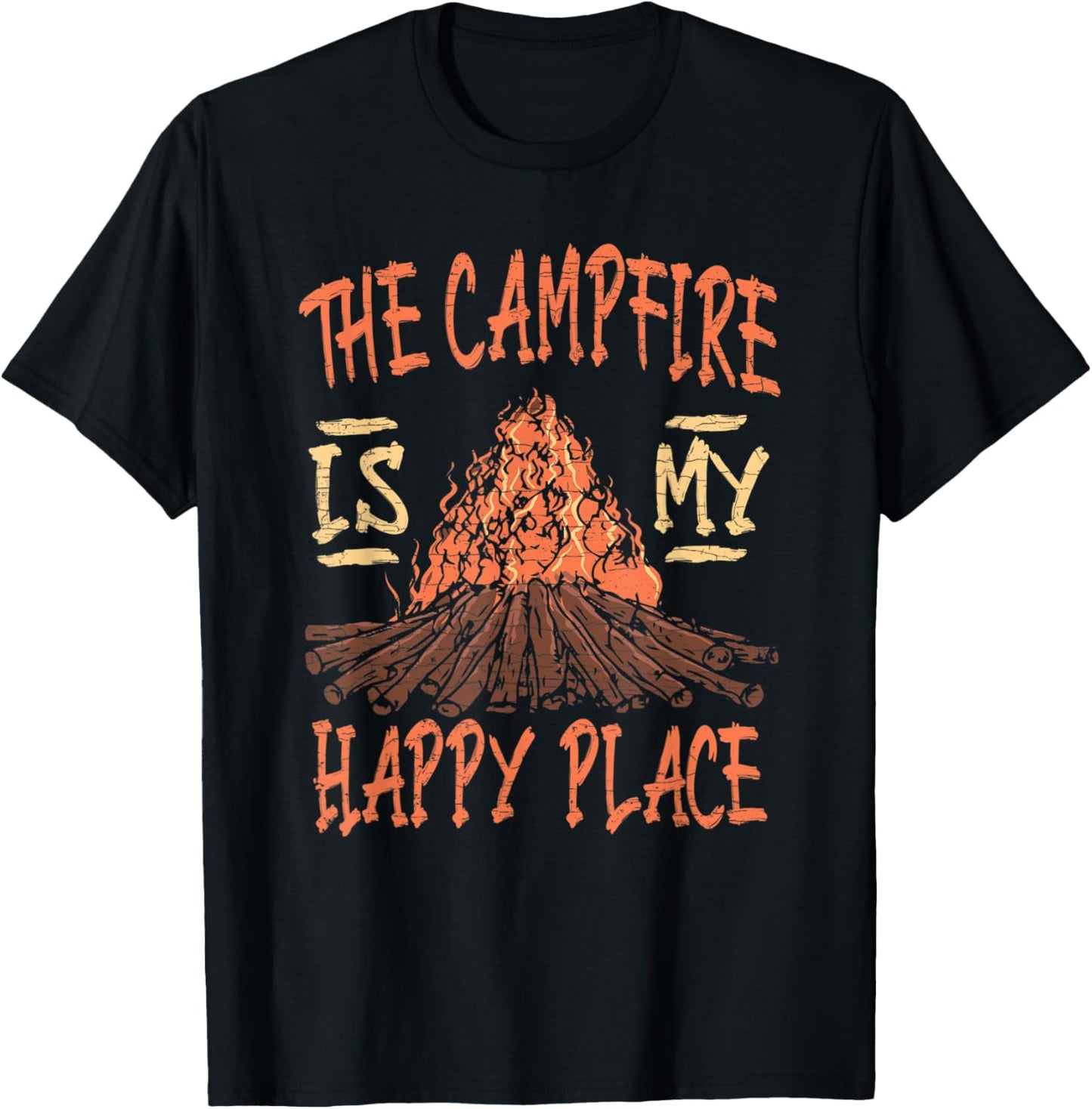 Camping Camper Campfire Is My Happy Place Apparel | Trending 2025 | Aesthetic Casual Look