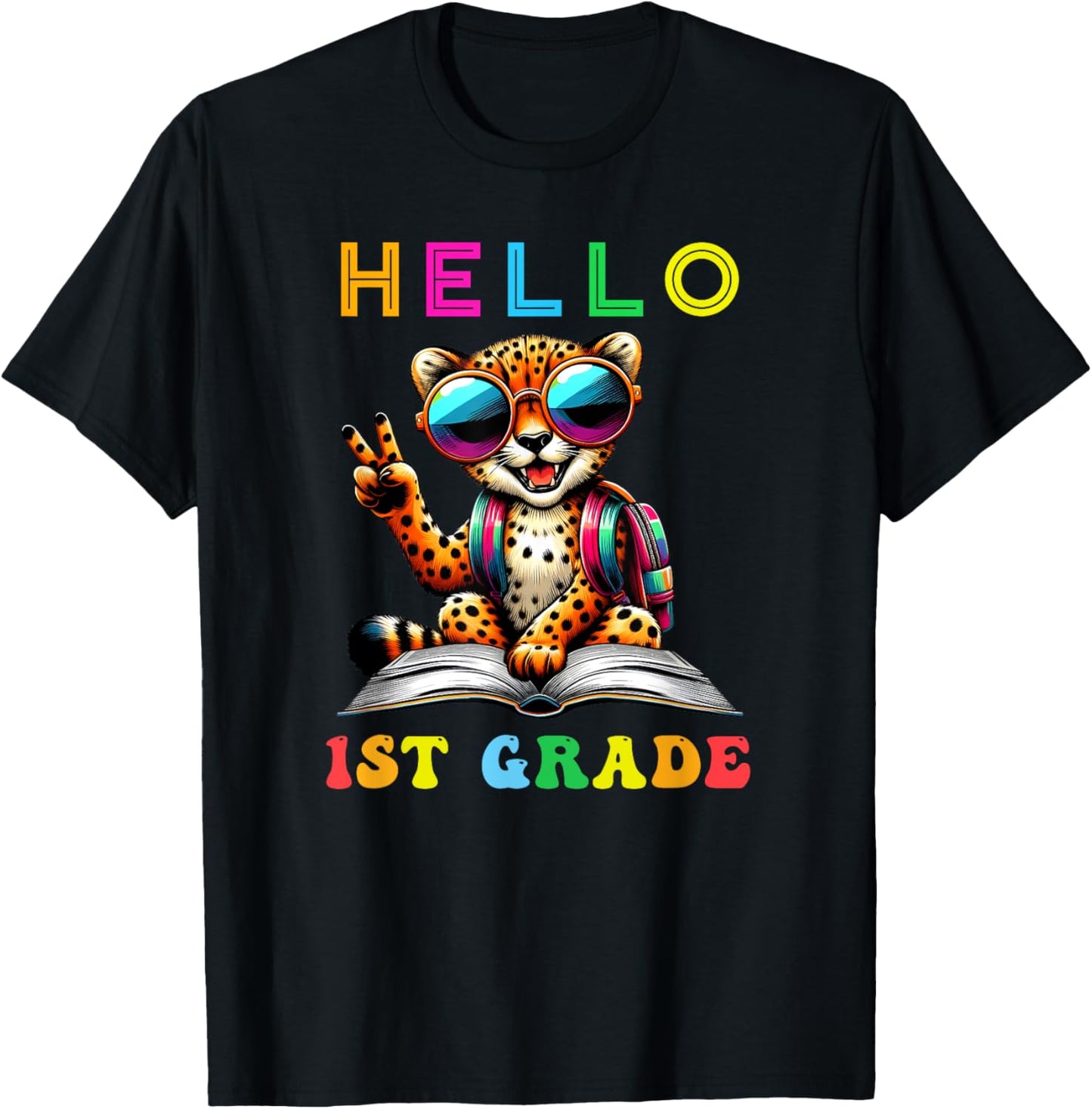 Hello First Grade Cheetah Lover Back to School Kids Teacher Apparel Comfort Fit Hot Right Now