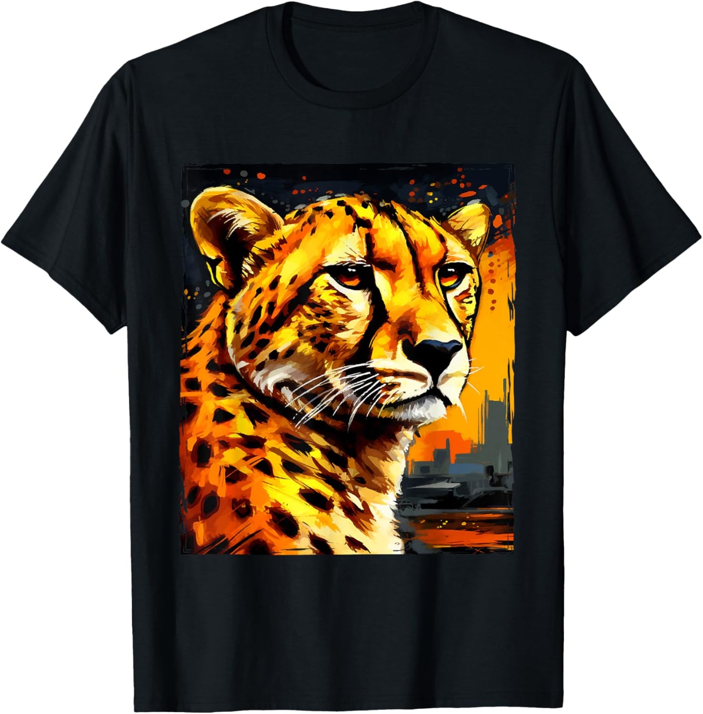 Cheetah Colorful Artwork Head Animal Apparel Trending US Fan Favorite