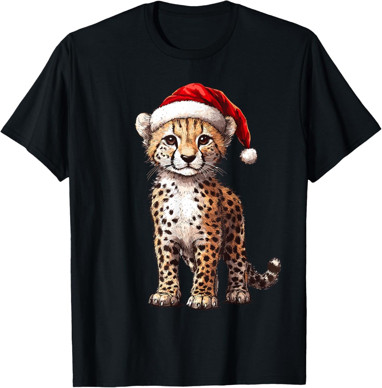 Cheetah Santa Hat Funny Cheetah Wild Animals Lover Christmas Apparel Trending US US Top Pick