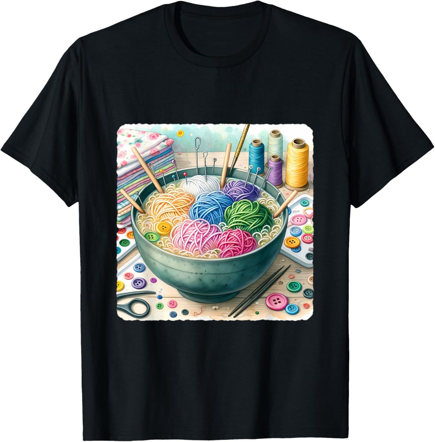 Ramen Bowl With Noodle Yarn, Needle, Button Toppings. Yarn Yarn Supply | Premium Quality | Perfect for Crafters