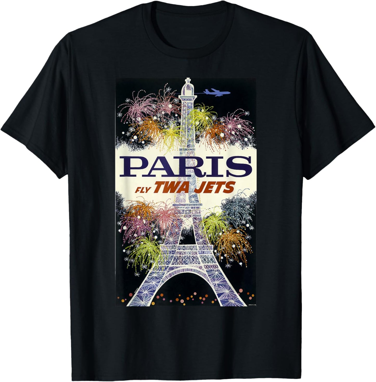 Paris Fly TWA Jets Vintage Retro Poster Print TShirt T-Shirt | US Best Seller