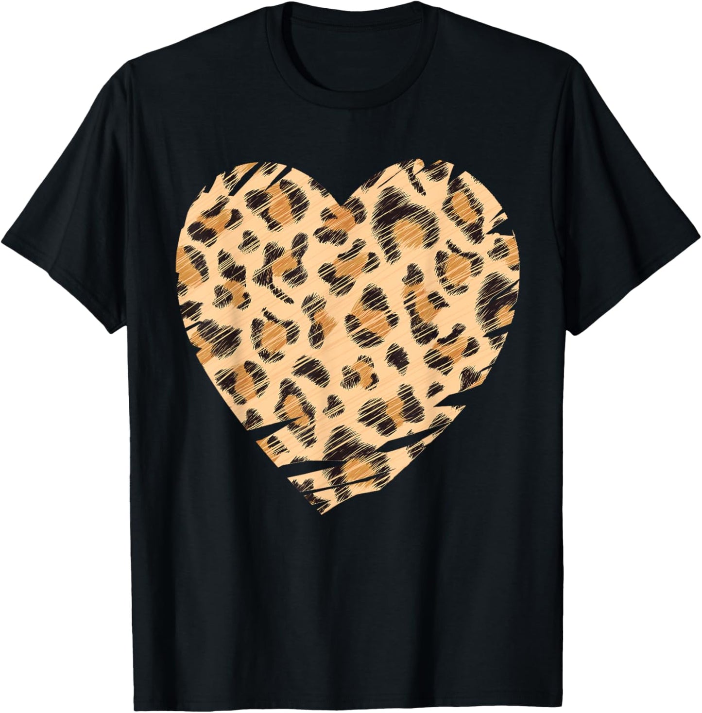 Heart Cheetah Leopard Print Distressed Apparel Premium Print Fan Favorite