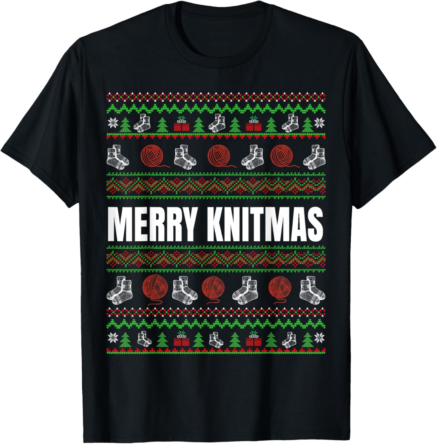 Ugly Xmas Sweater Merry Knitmas Knitting Yarn Christmas Sweater | Premium Quality | Perfect for Crafters