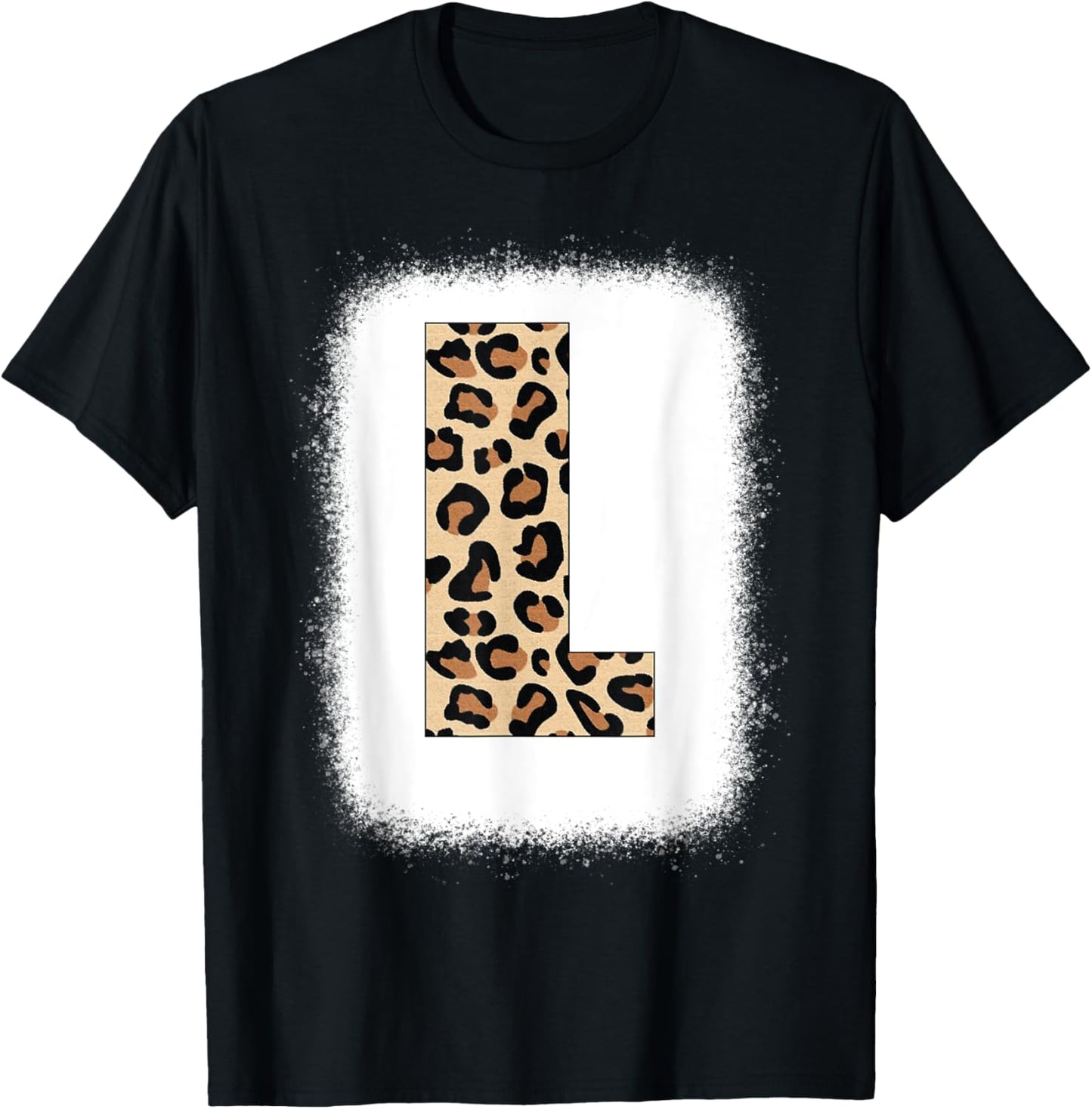Cheetah Print Letter L Initial Letter L Leopard Bleached Apparel Premium Print Everyday Wear