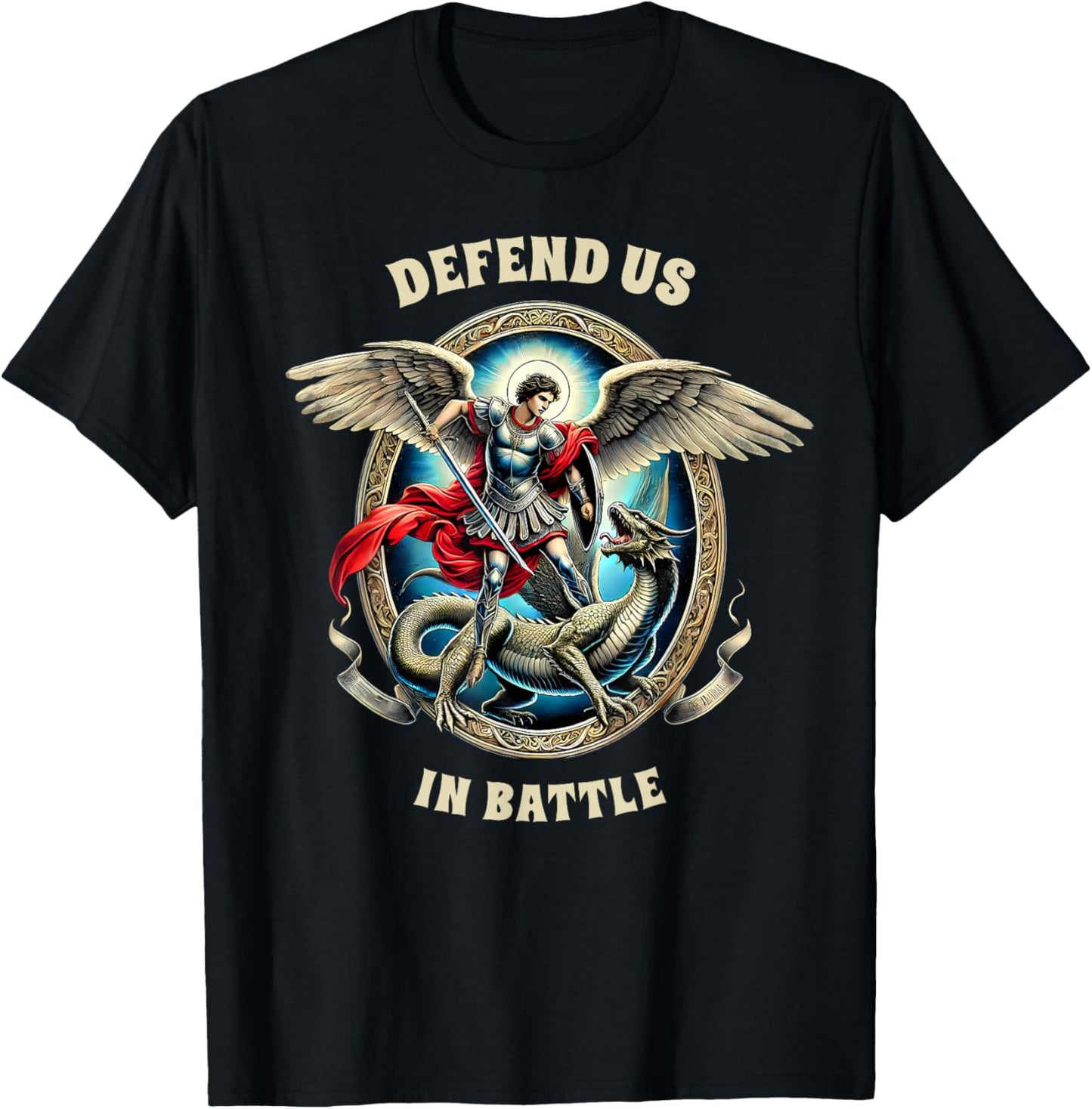 St. Michael Catholic Faith Pray For Us Defend Us In Battle Apparel | Everyday Casual Wear