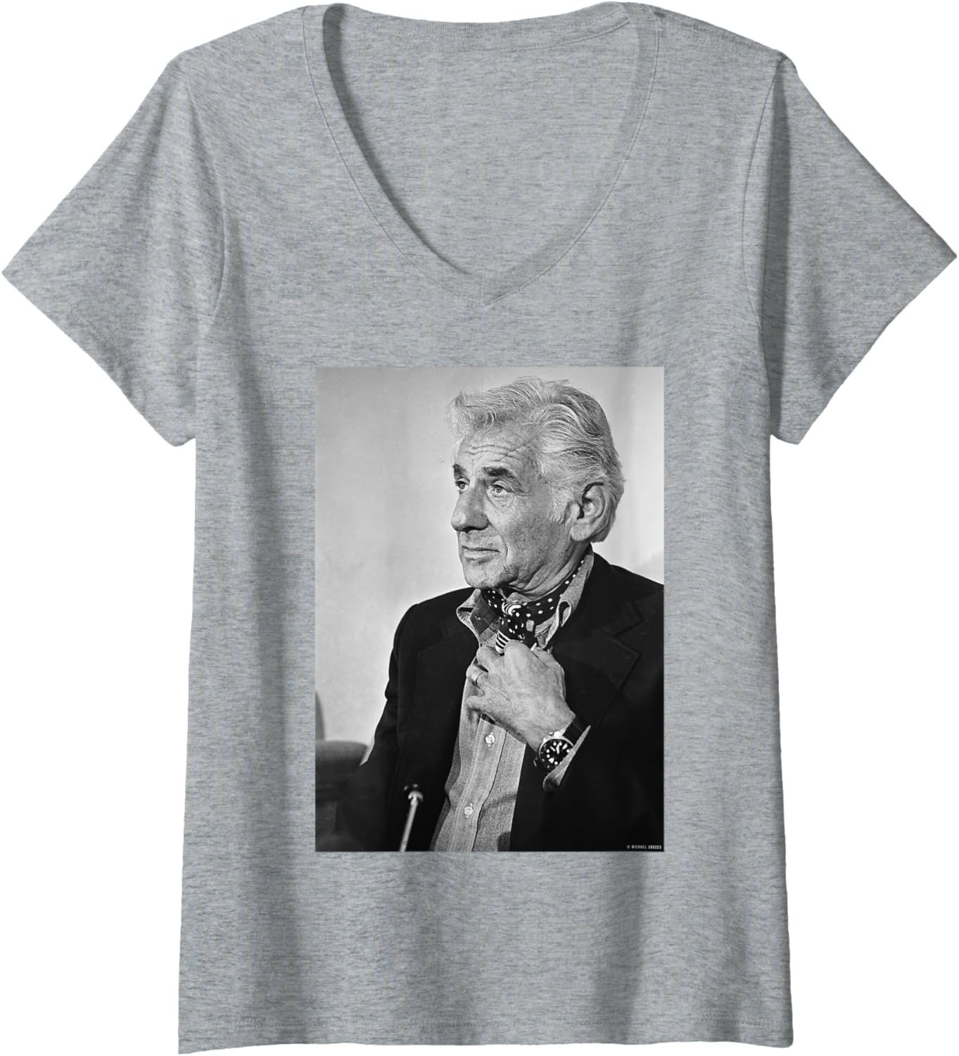Womens Leonard Bernstein American Conductor by Michael Grecco V-Neck Apparel | Viral Streetwear Style