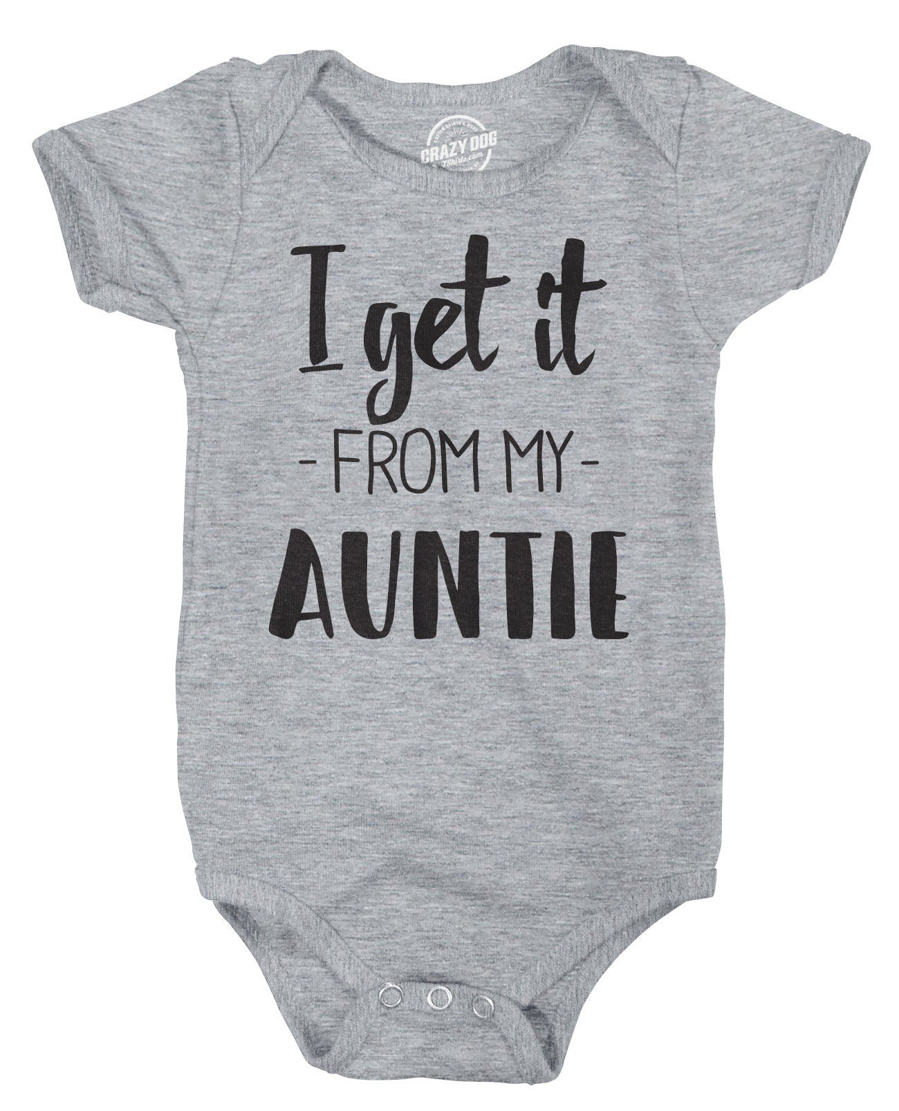 Baby Undershirts Funny Baby Clothes I Get It From My Auntie Rompers With Sayings Cute Romper Black Baby Romper Funny Quotes Romper Graphic Tee – Premium Graphic · Perfect For Daily Wear