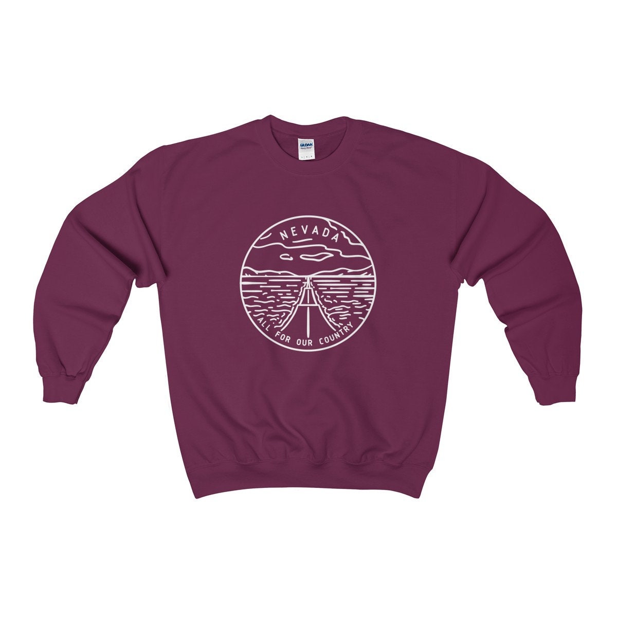 Nevada Sweatshirt State Design Adult Unisex Crewneck Nevada Sweatshirt Personalization Available Sweatshirt – Premium Graphic · High-Quality Print