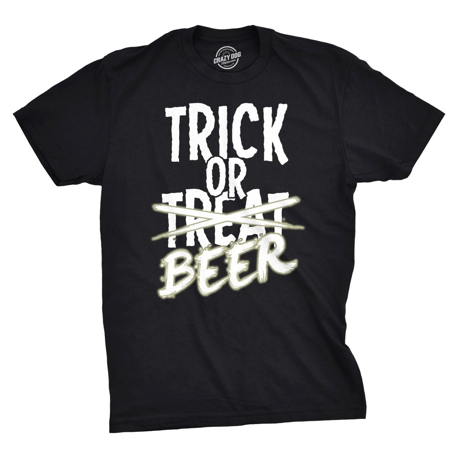 Adult Trick Or Treat T Shirt Mens Drinking T Shirt Mens Halloween T Shirt Funny Halloween Tee Funny Trick Or Beer Graphic Tee – Premium Graphic · Trending Graphic Apparel
