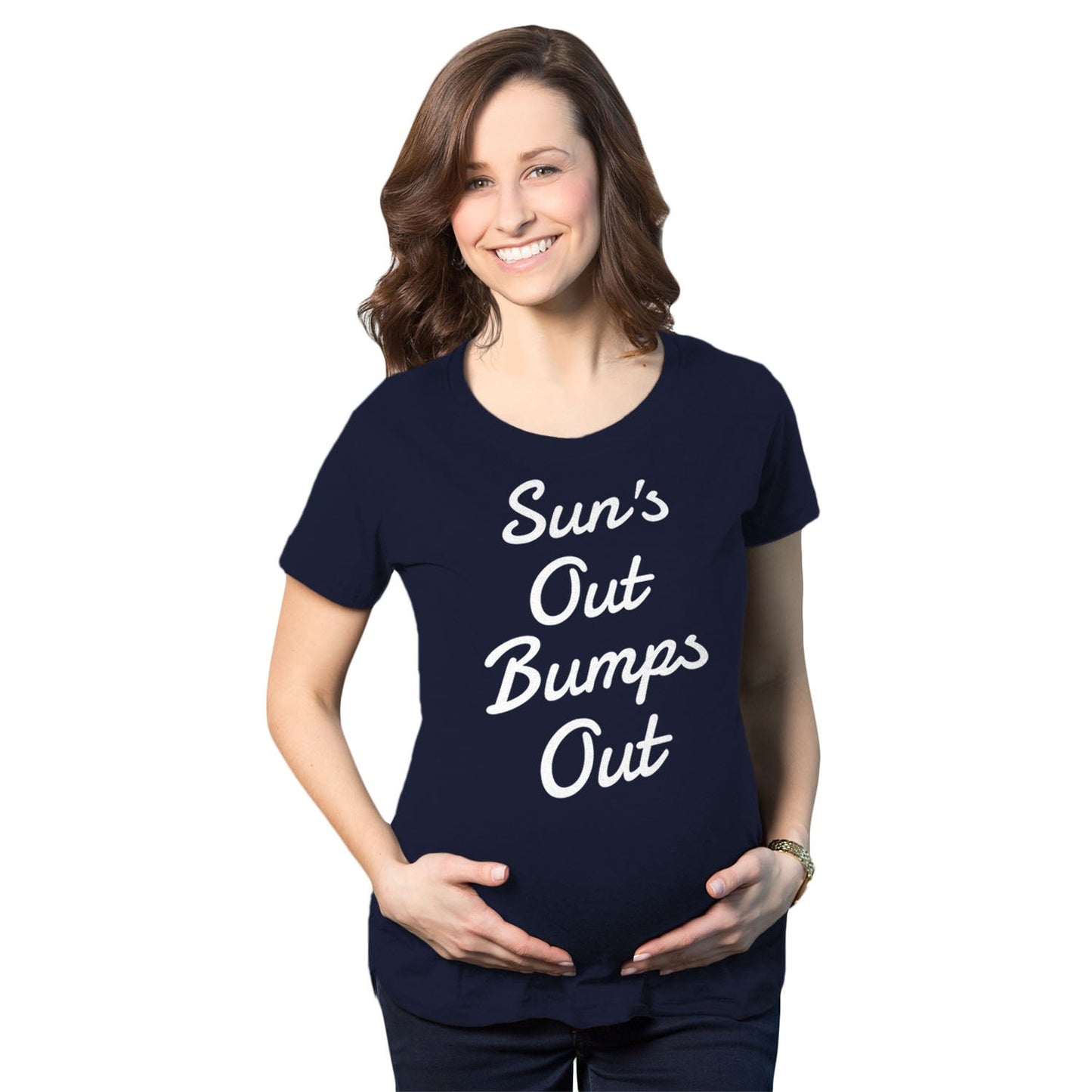 Best Bump Maternity Shirt Jokes Pregnancy T Shirt Suns Out Bumps Out Funny Maternity Tee Baby Shower Gift For Expecting Mom Graphic Tee – Premium Graphic · Perfect For Daily Wear