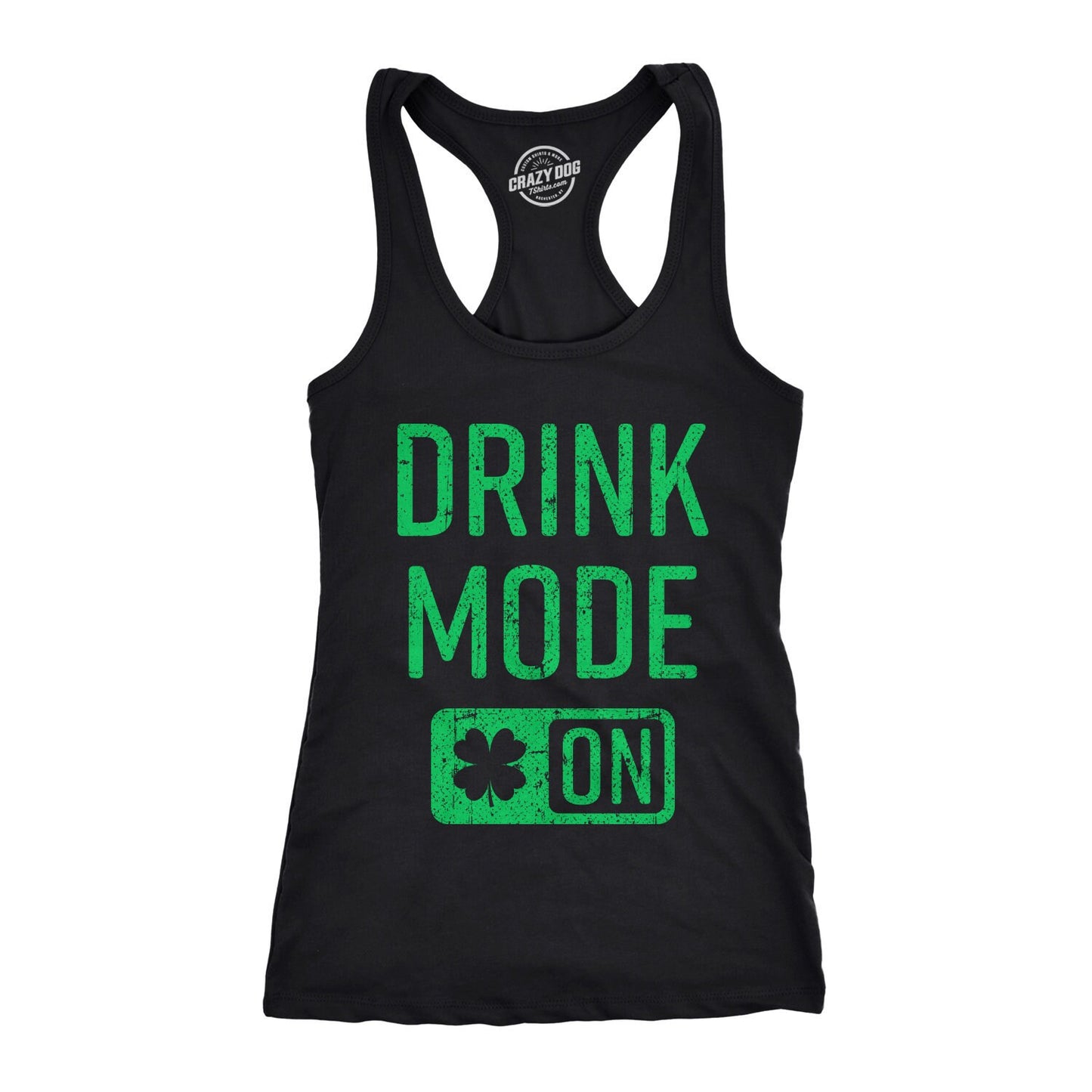 SHAMROCK Drink Mode On Switch Shamrock Tank Top Women Shenanigans Fitness Top St Patricks Day Tank Saint Pattys Drinking Tank Top Tank Top – Warm & Stylish · High-Quality Print