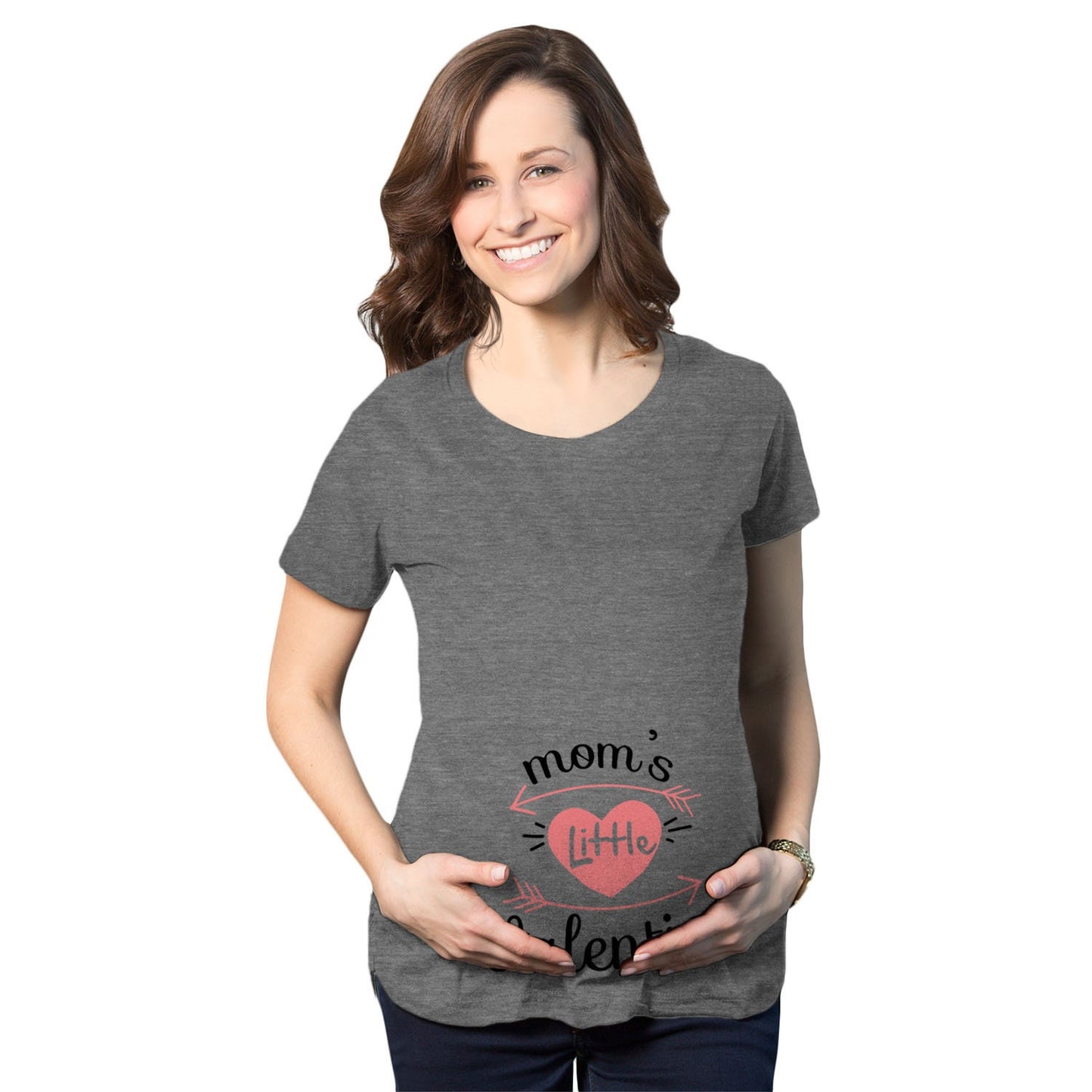 Moms Little Valentine Maternity Shirt Heart Valentines Day Pregnancy T Shirt Love Heart Baby Bump Pregnant Shirt Cute Mom To Be Tee Graphic Tee – Aesthetic Look · Great Gift For Fans