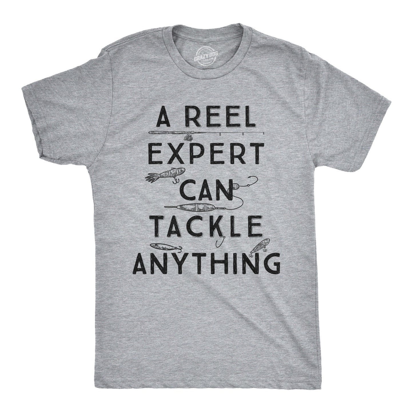 Funny Mens Fishing T shirt Humor Innuendo Angling Shirt Offensive Fisherman Loose Fit Tee Joke Fishing Gifts Reel Expert Tackle Anything Graphic Tee – Soft Feel · Top Pick For Any Outfit