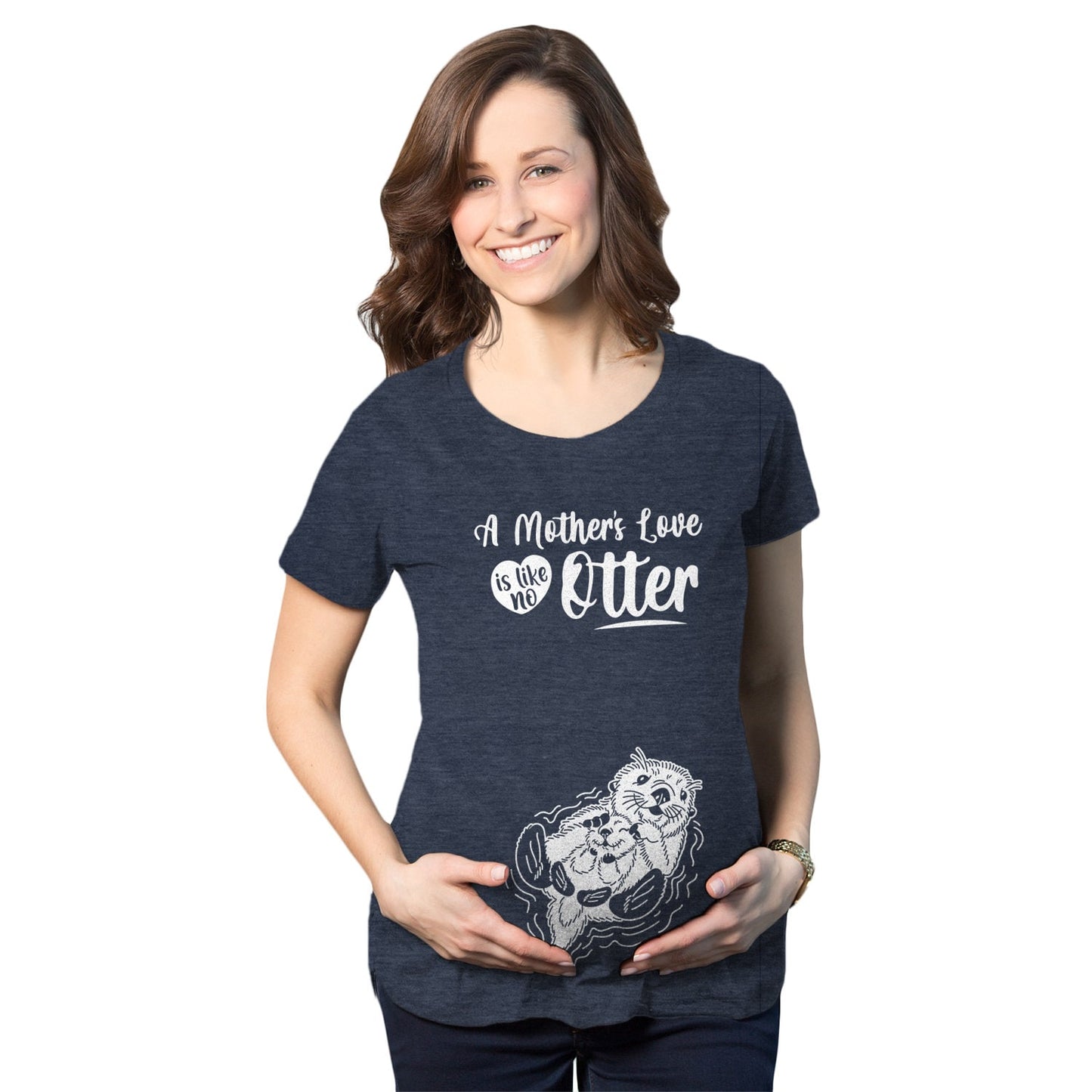 Otter Maternity Shirt Cute Animals Pregnancy T Shirt Gift For New Moms Summer STRETCHY Pregnant Shirt Mother39s Love Is Like No Otter Graphic Tee – Feel-Good Design · High-Quality Print