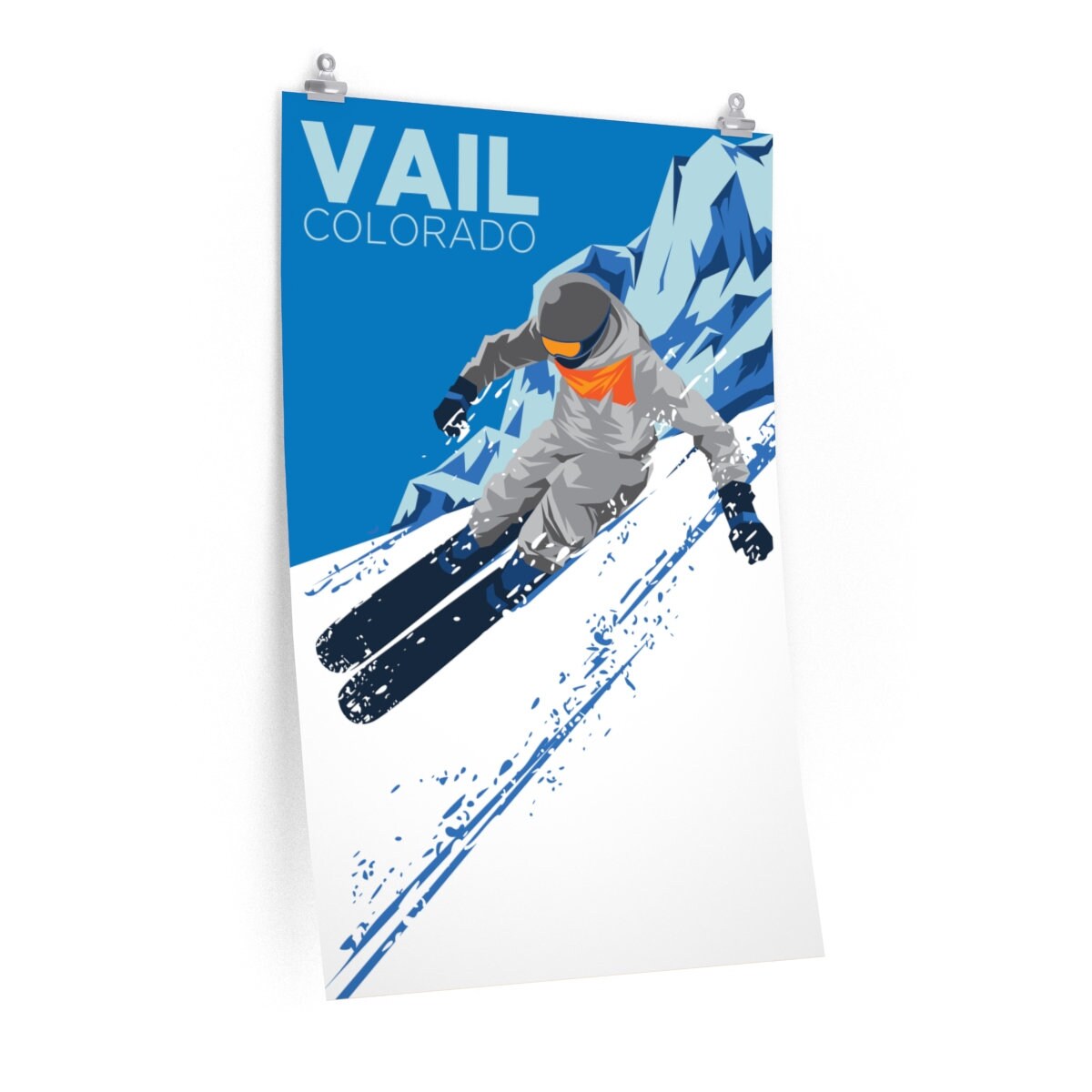 Vail Colorado Poster Print Premium Art Snow Ski Vail Poster Personalization Available Graphic Tee – Bold Style · High-Quality Print