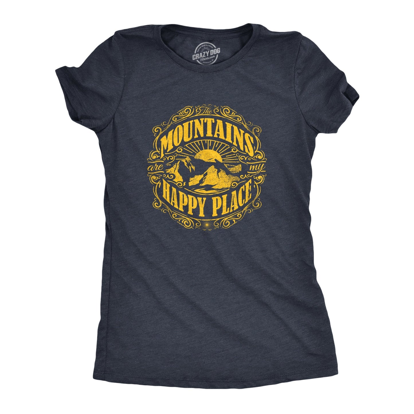 Camping Shirt Mountains Shirt Womens Nature Shirt Mountains Are my Happy Place T shirt Cool Womens Shirt Take Me to the Mountains Graphic Tee – Cozy Vibes · High-Quality Print