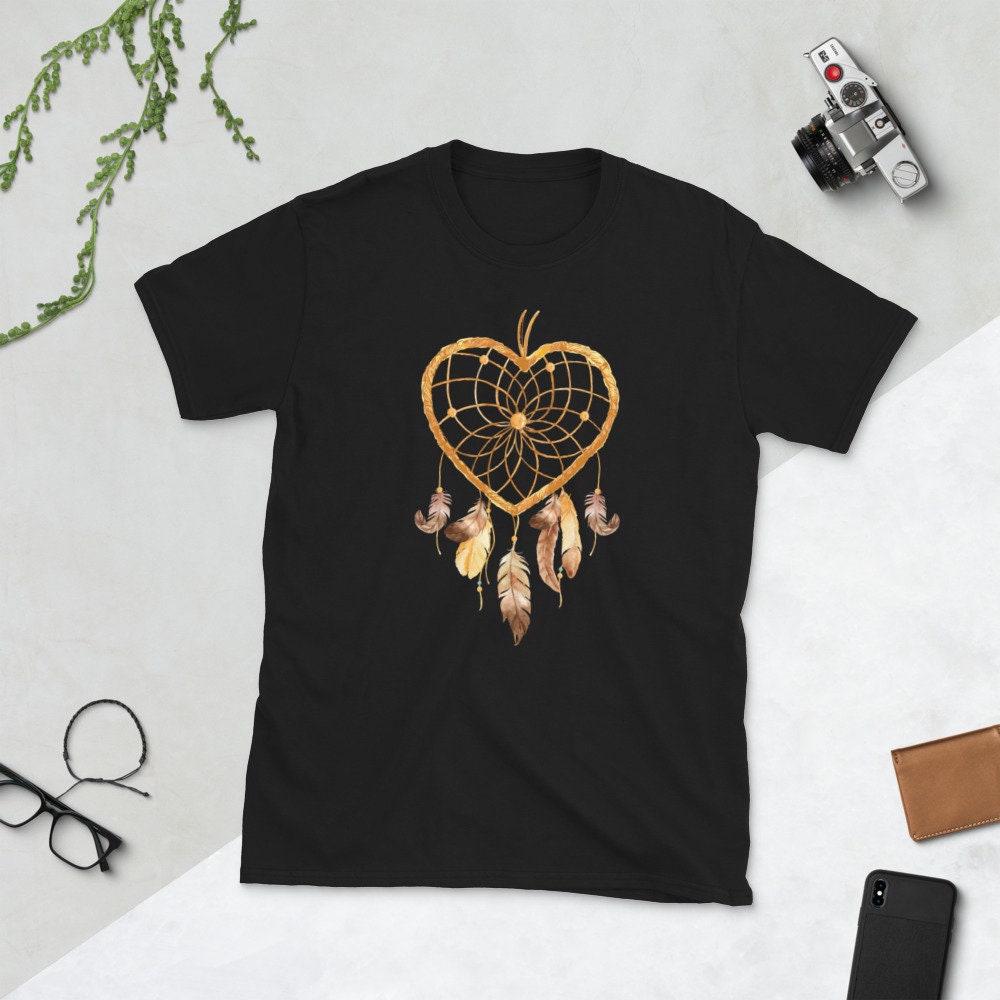 Boho Dreamcatcher Feather Heart T Shirt Graphic Tee – Everyday Comfort · High-Quality Print
