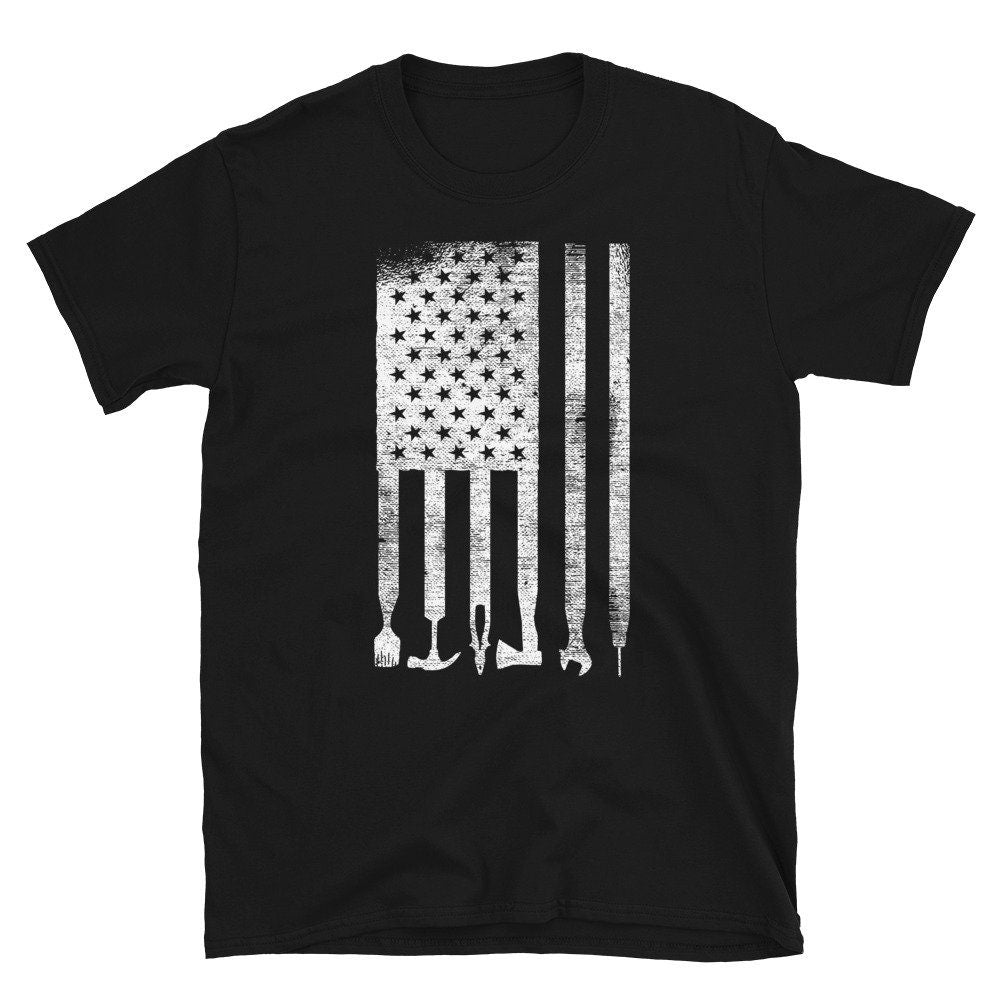 US Flag Worker Handcrafts Tools Woodworker T Shirt Graphic Tee – Warm & Stylish · Perfect For Daily Wear