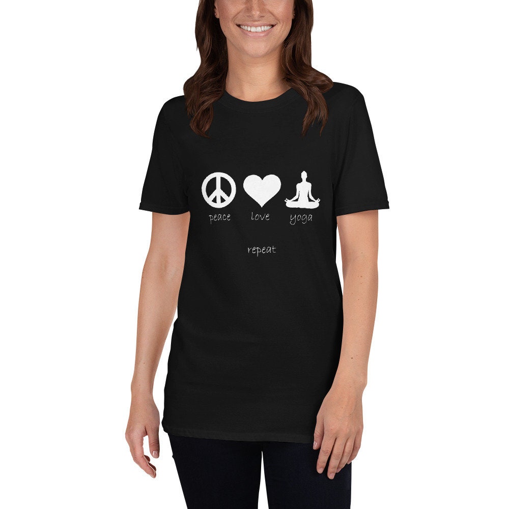 Peace Yoga Love Repeat Shirt Graphic Tee – Easygoing Wear · Great Gift For Fans