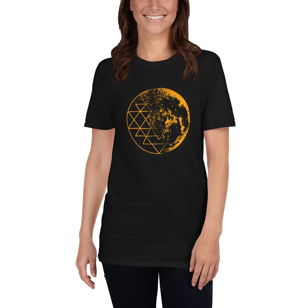 Metatron Cube Mandala Geometry Full Moon T Shirt Graphic Tee – Bold Style · Perfect For Daily Wear