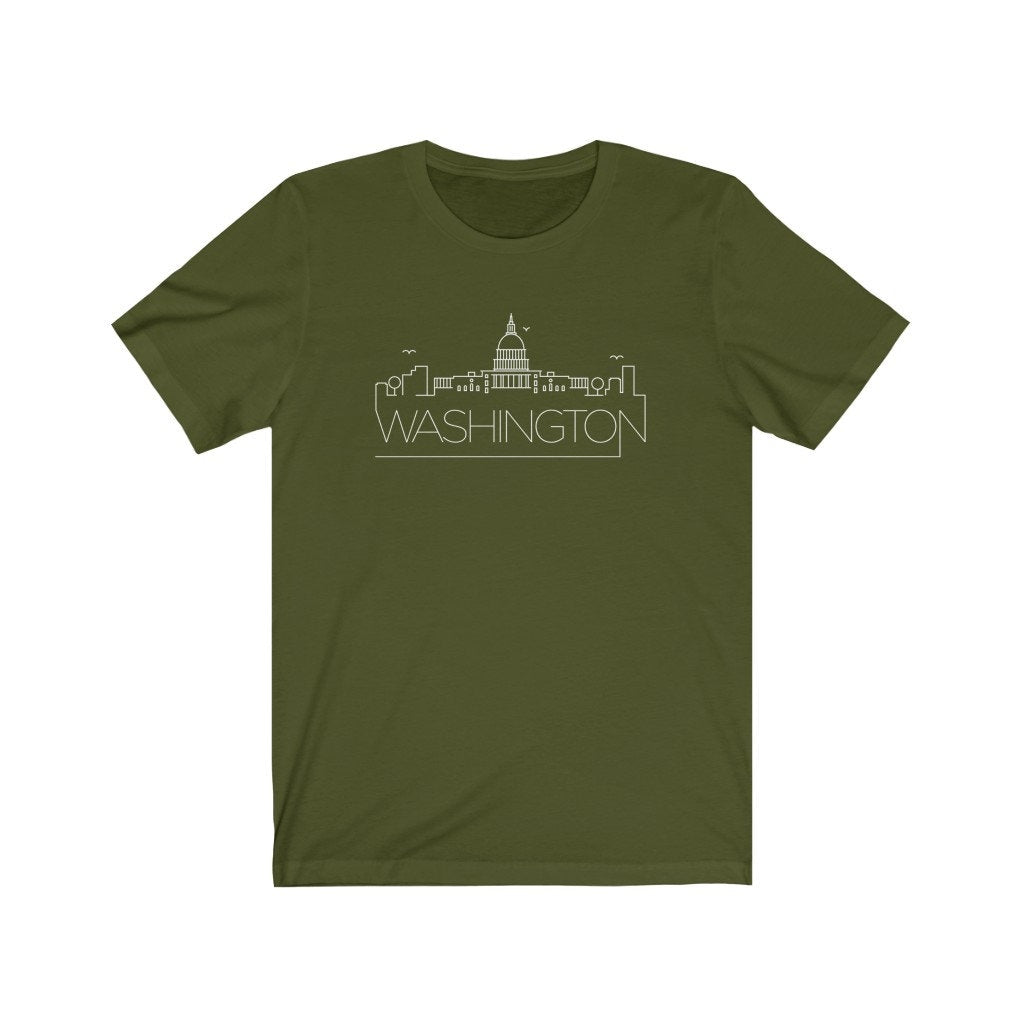 Washington DC TShirt Adult Unisex Skyline Washington T Shirt Personalization Available Graphic Tee – Aesthetic Look · High-Quality Print