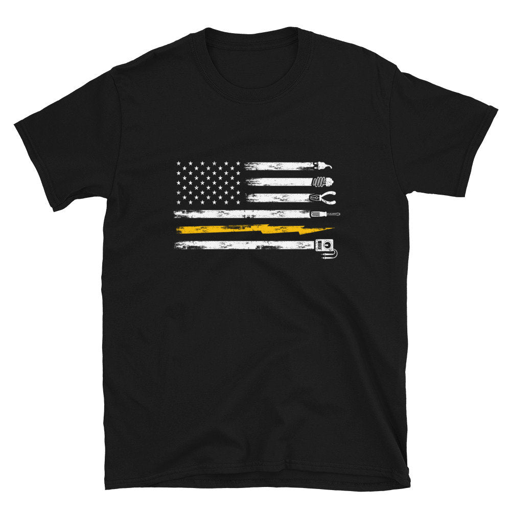 US Flag Electrician Short Sleeve Unisex T Shirt Graphic Tee – Feel-Good Design · Top Pick For Any Outfit